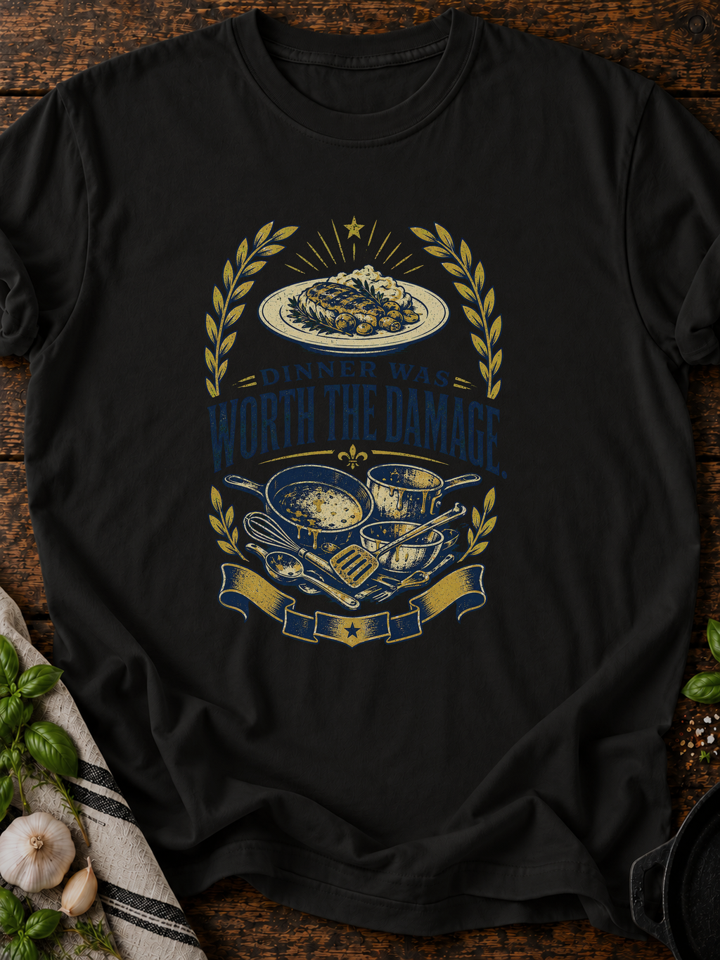 Dinner Damage T-Shirt - Black