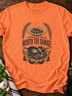 Dinner Damage T-Shirt - Heather Orange