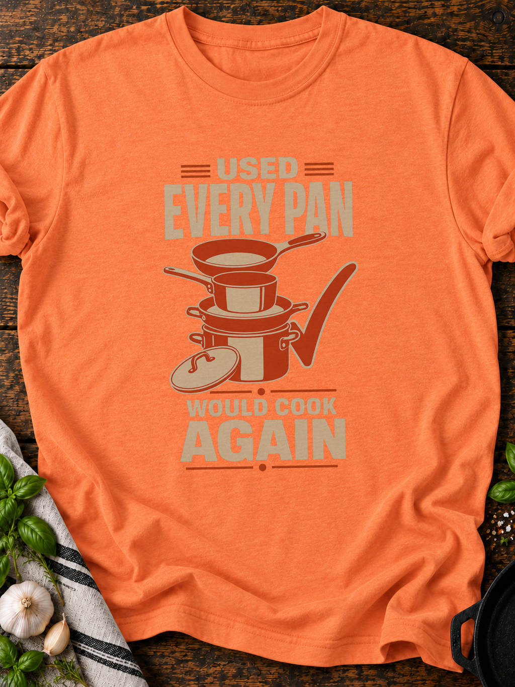 Used Every Pan T-Shirt - Heather Orange