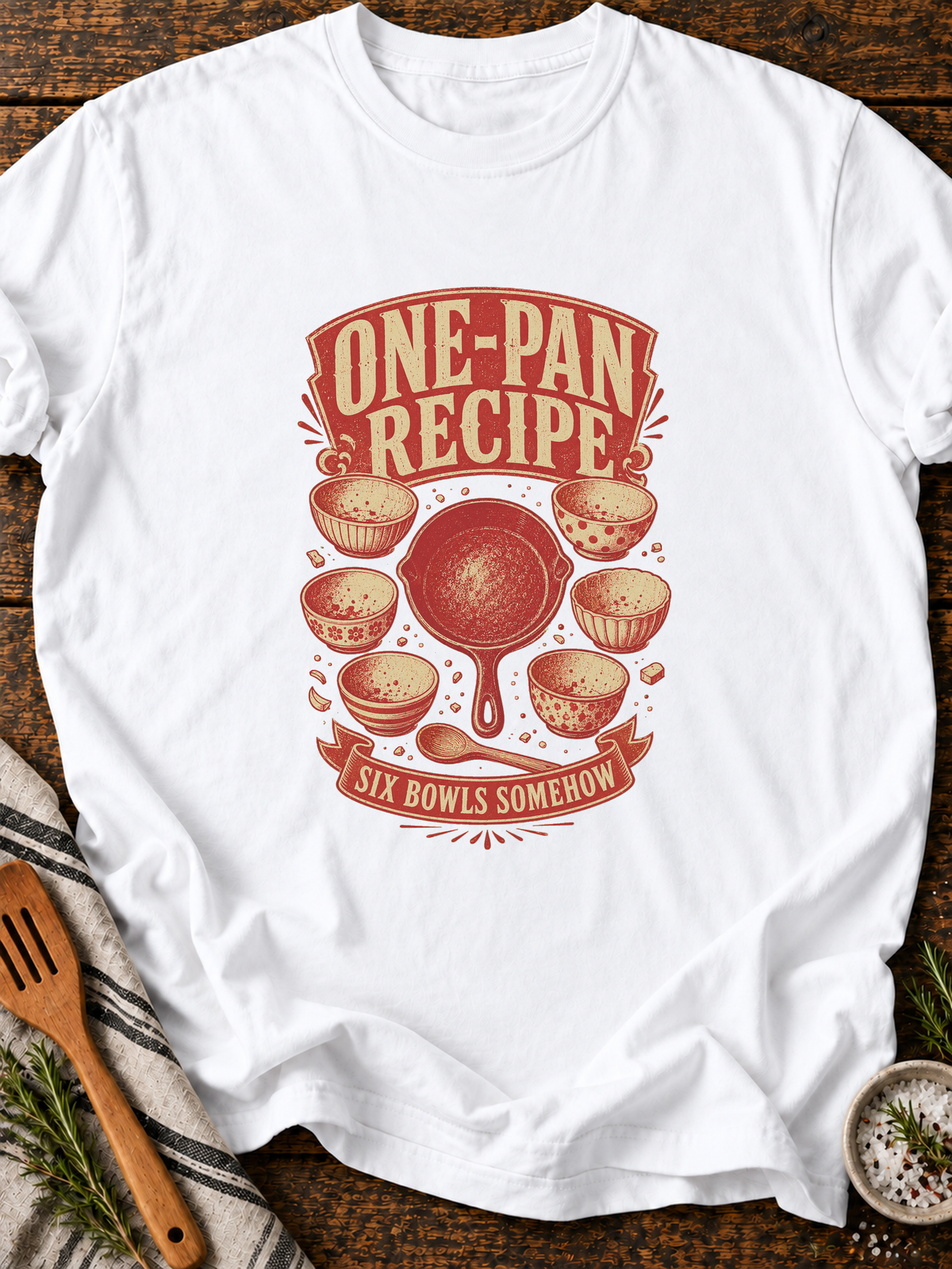 One Pan Six Bowls T-Shirt - White