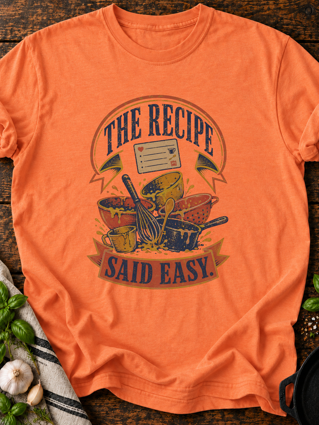 Recipe Easy T-Shirt - Heather Orange