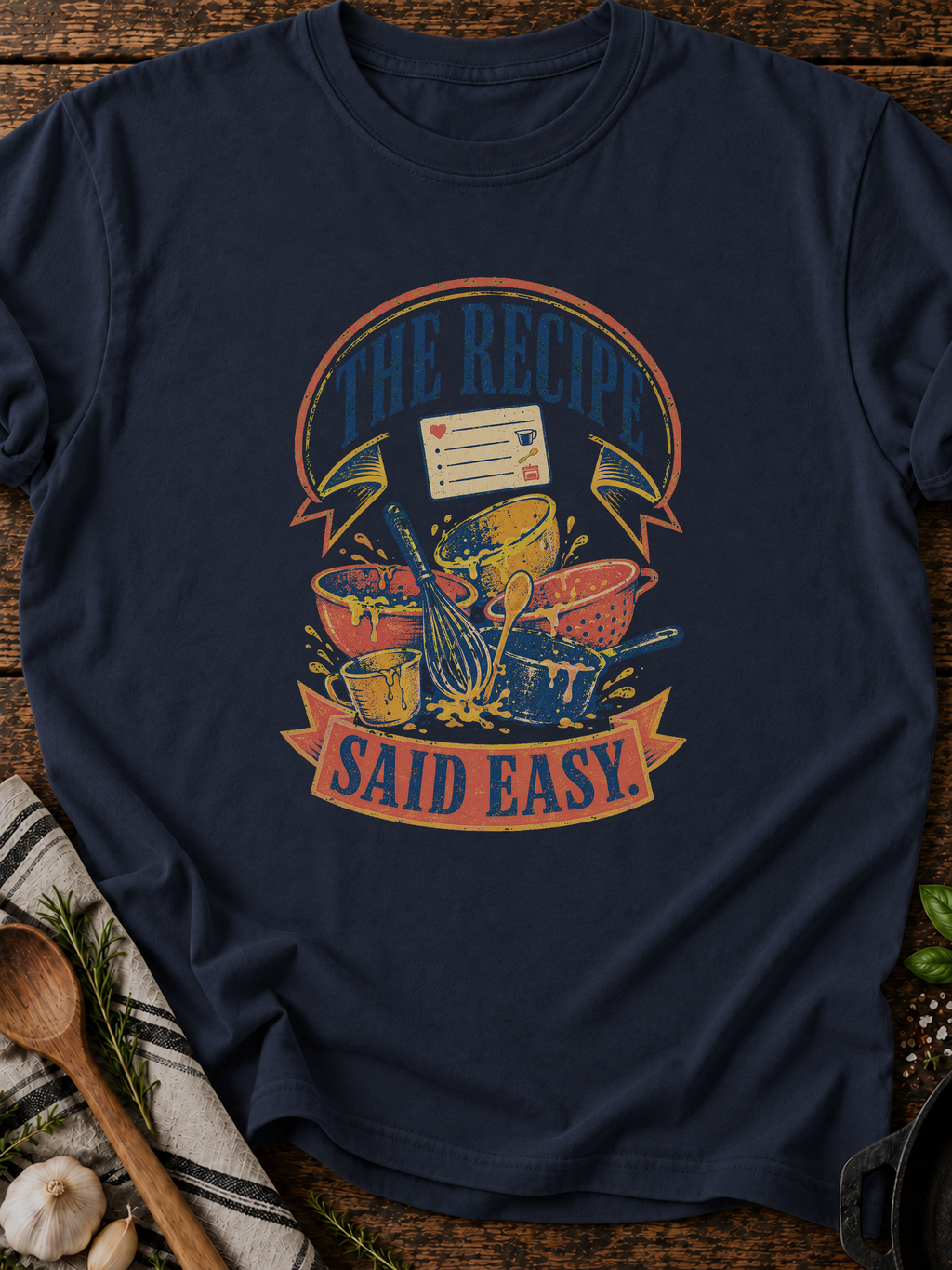 Recipe Easy T-Shirt - Navy