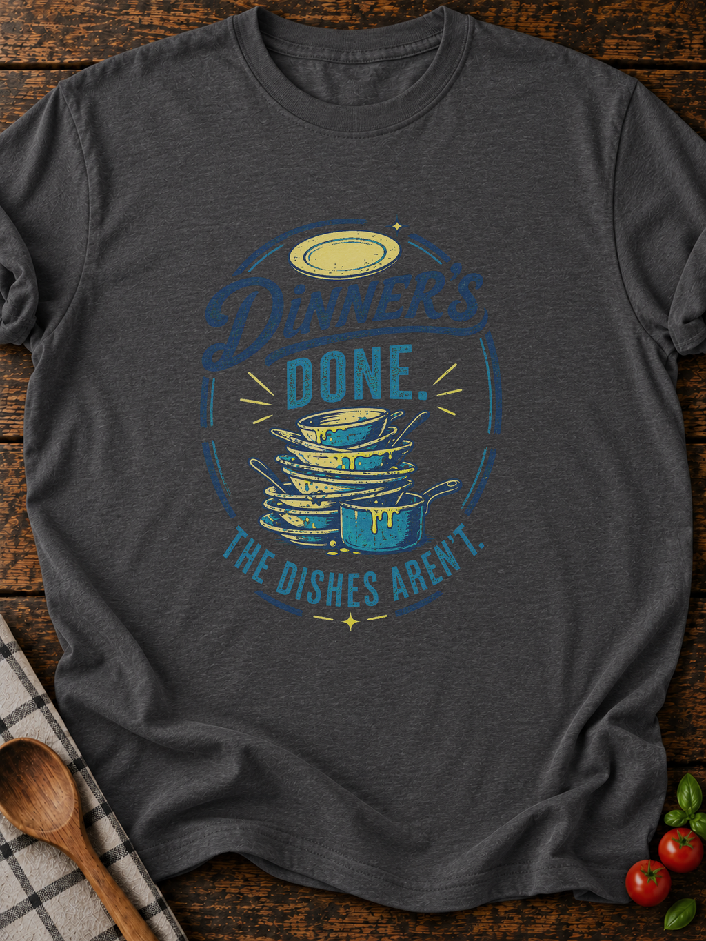 Dinner Dishes T-Shirt - Dark Heather