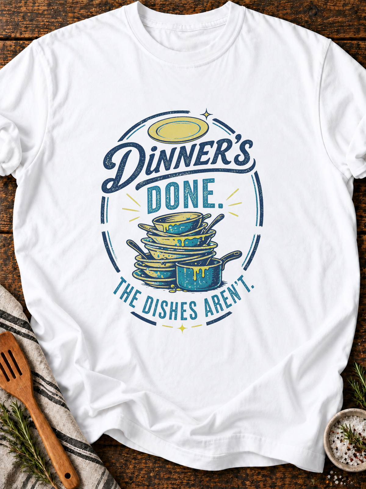 Dinner Dishes T-Shirt - White