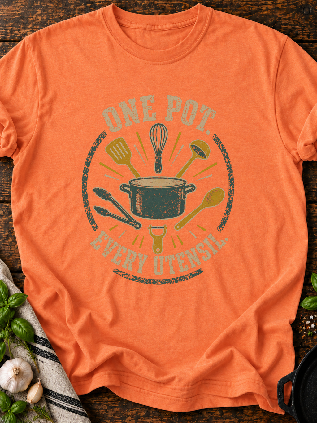 One Pot T-Shirt - Heather Orange