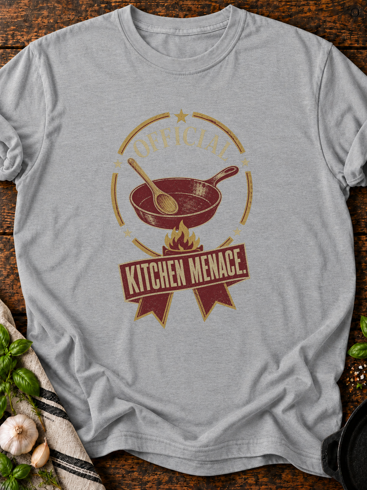 Kitchen Menace T-Shirt - Sport Grey