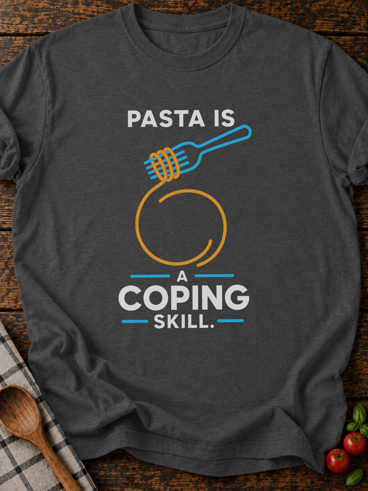 Pasta Coping Minimal T-Shirt - Dark Heather