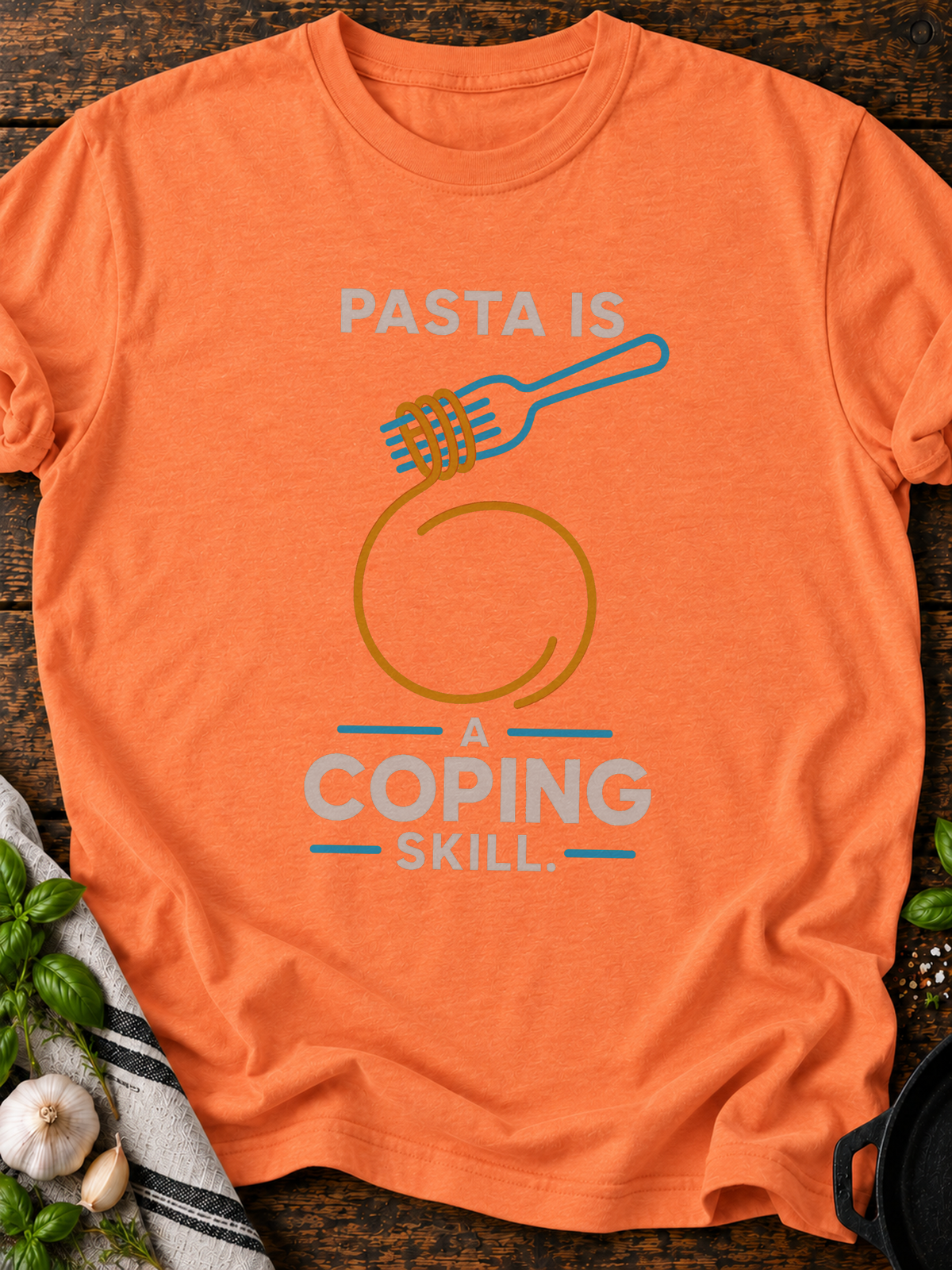 Pasta Coping Minimal T-Shirt - Heather Orange