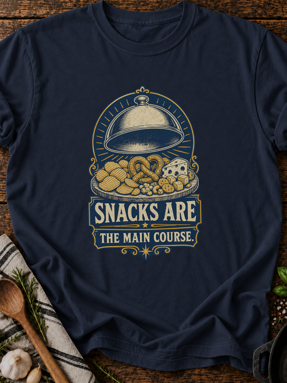 Snacks Main Course T-Shirt - Navy