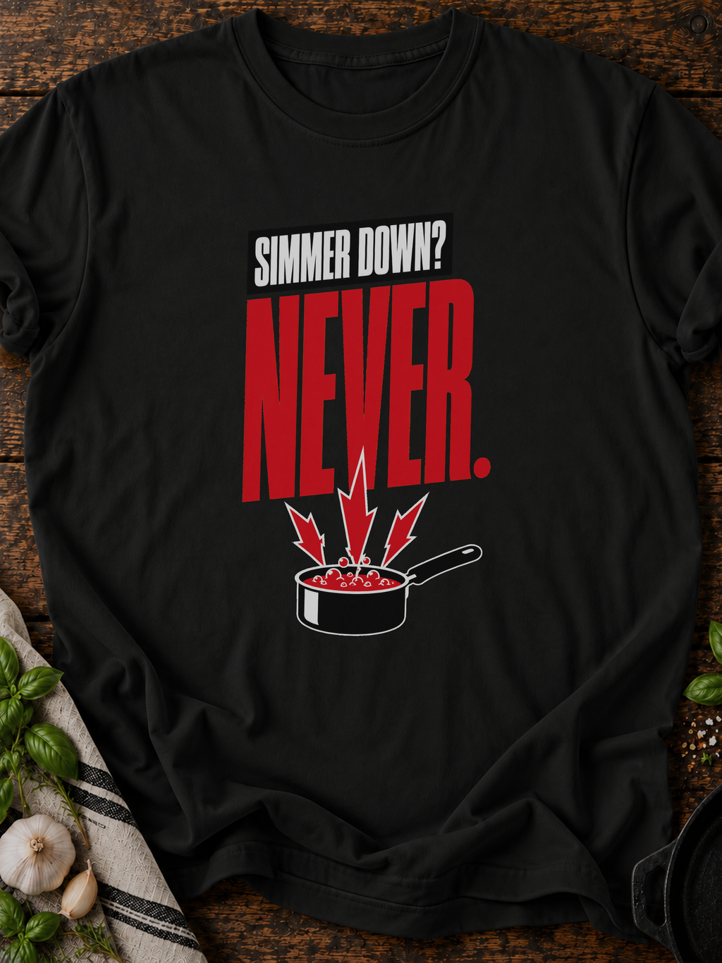 Simmer Never T-Shirt - Black