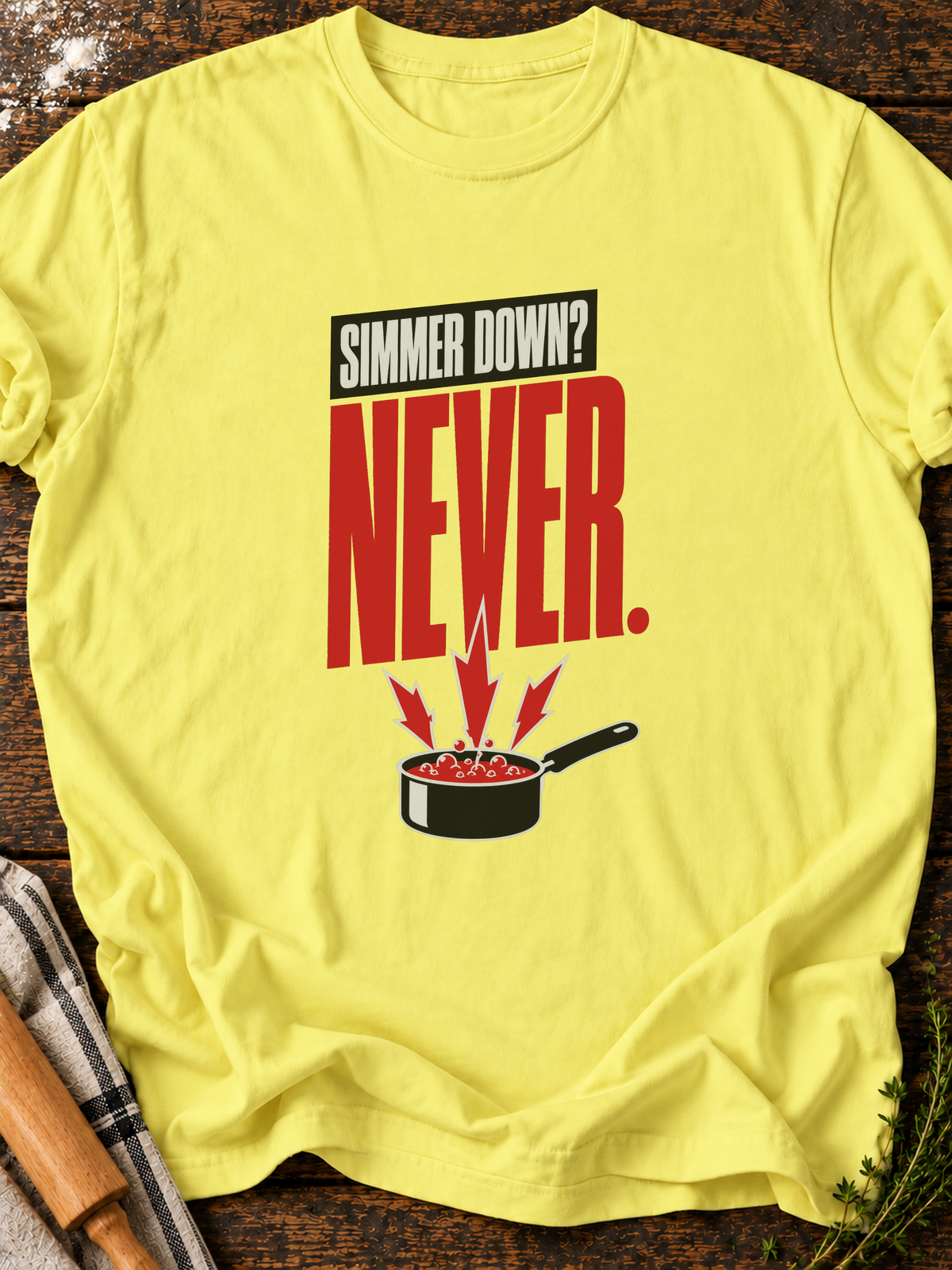 Simmer Never T-Shirt - Cornsilk