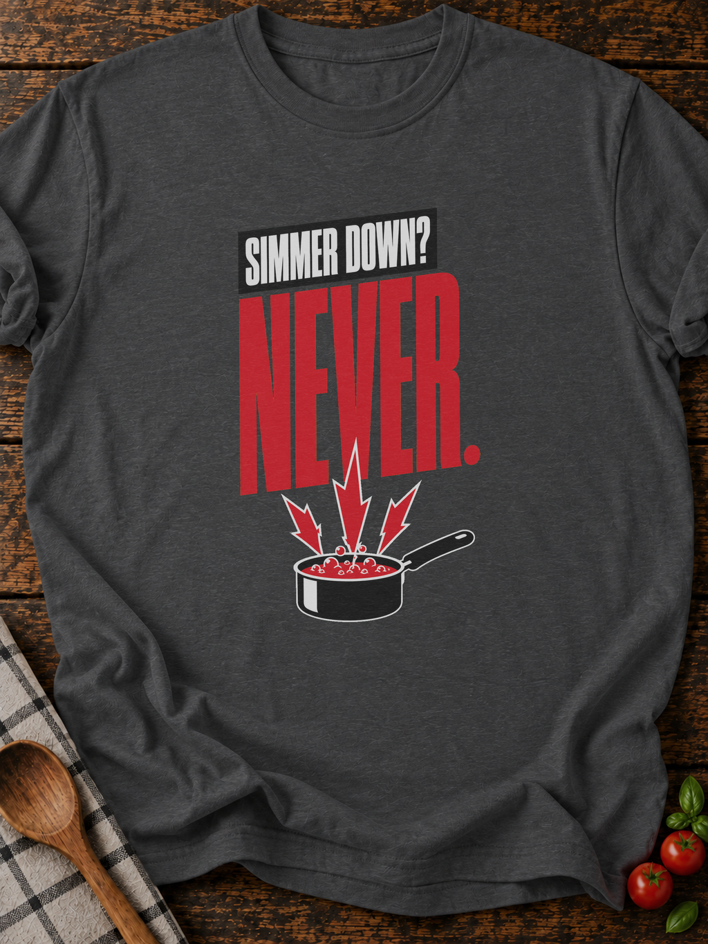 Simmer Never T-Shirt - Dark Heather
