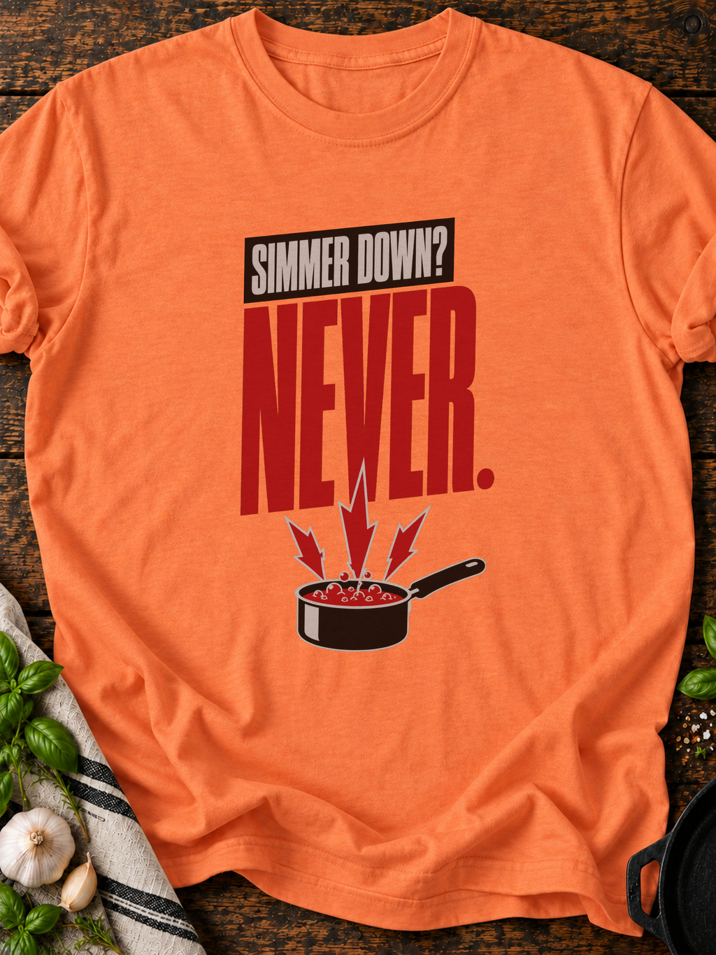 Simmer Never T-Shirt - Heather Orange