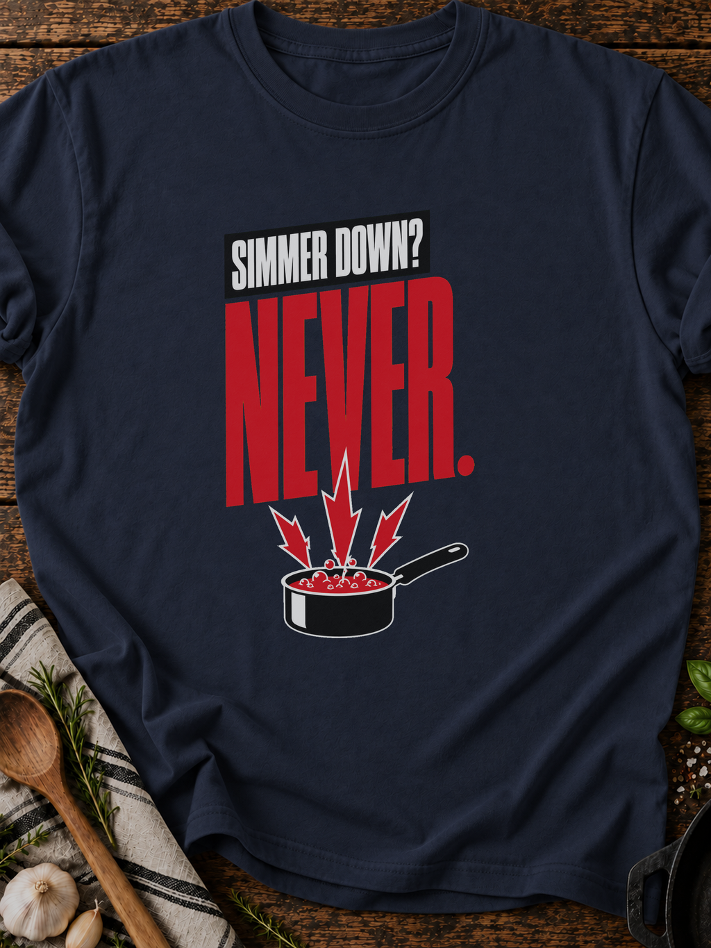 Simmer Never T-Shirt - Navy