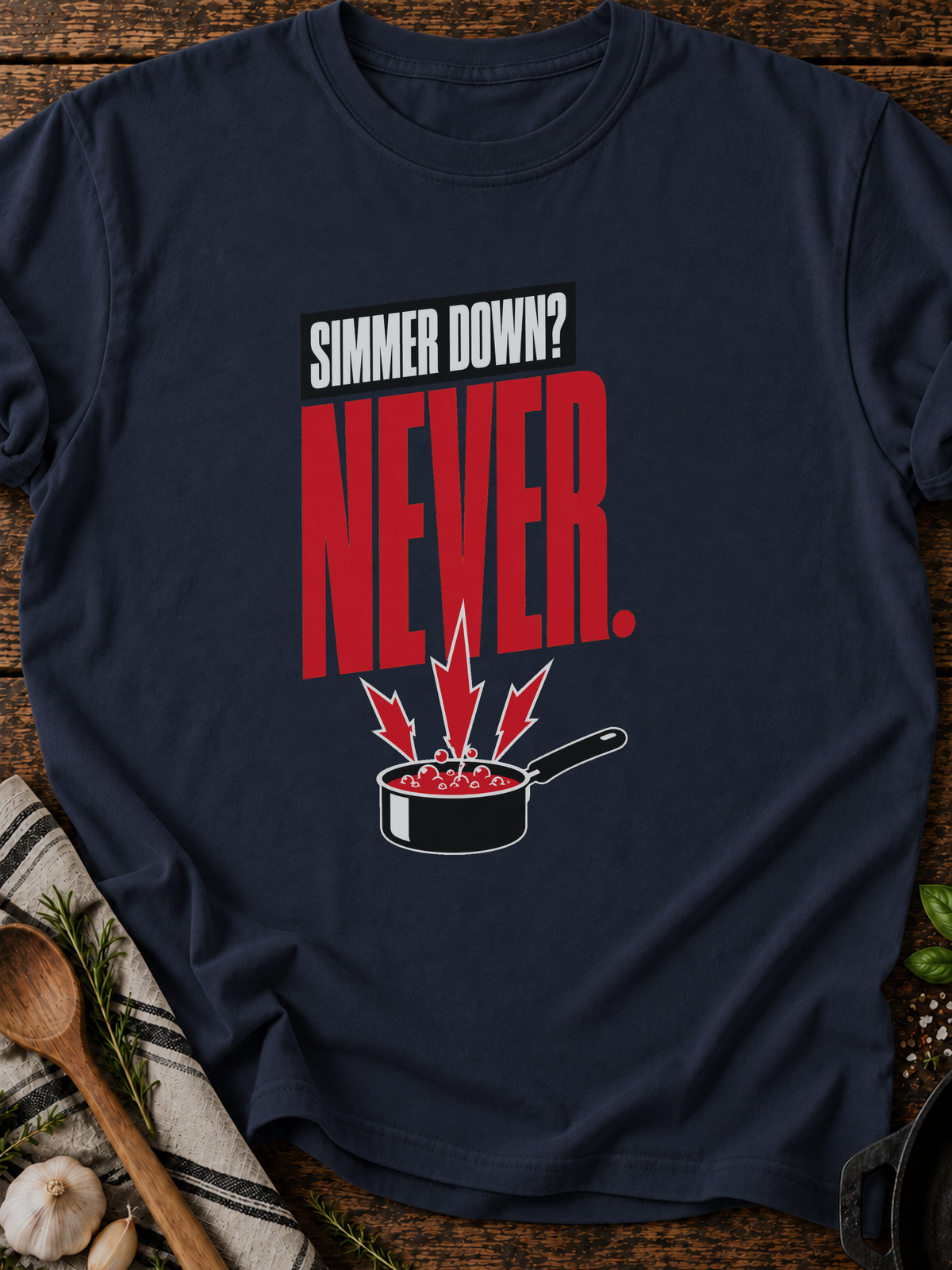 Simmer Never T-Shirt - Navy