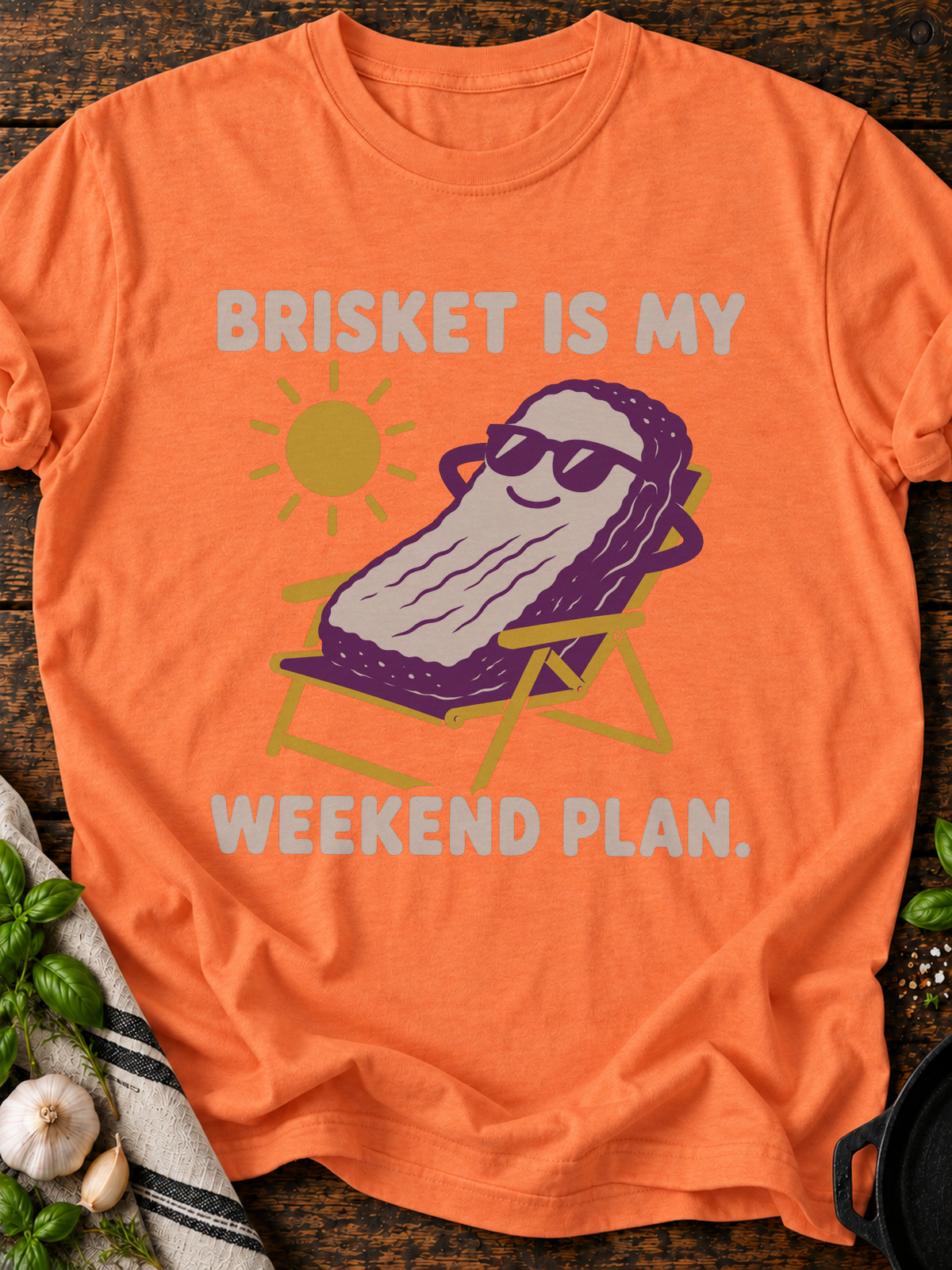 Brisket Weekend T-Shirt - Heather Orange