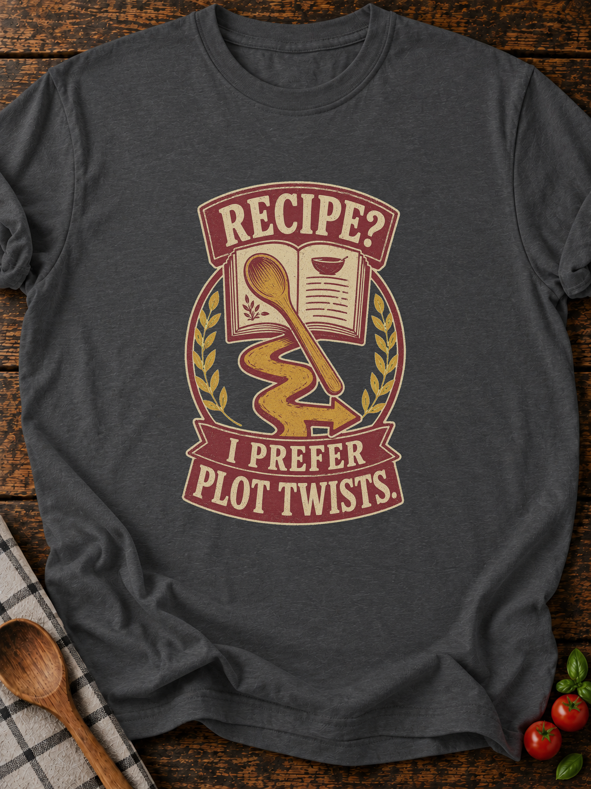 Recipe Plot Twists T-Shirt - Dark Heather