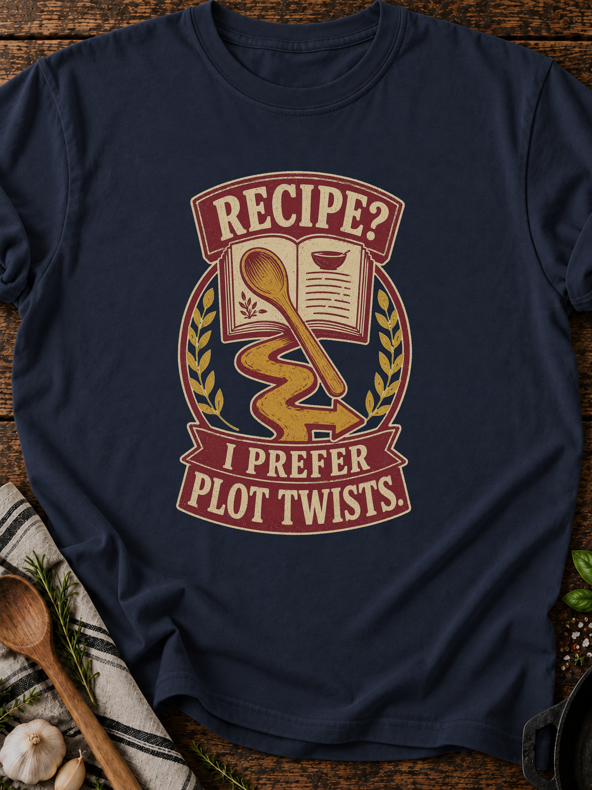 Recipe Plot Twists T-Shirt - Navy