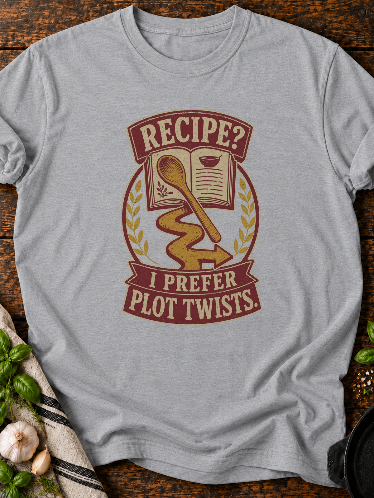 Recipe Plot Twists T-Shirt - Sport Grey