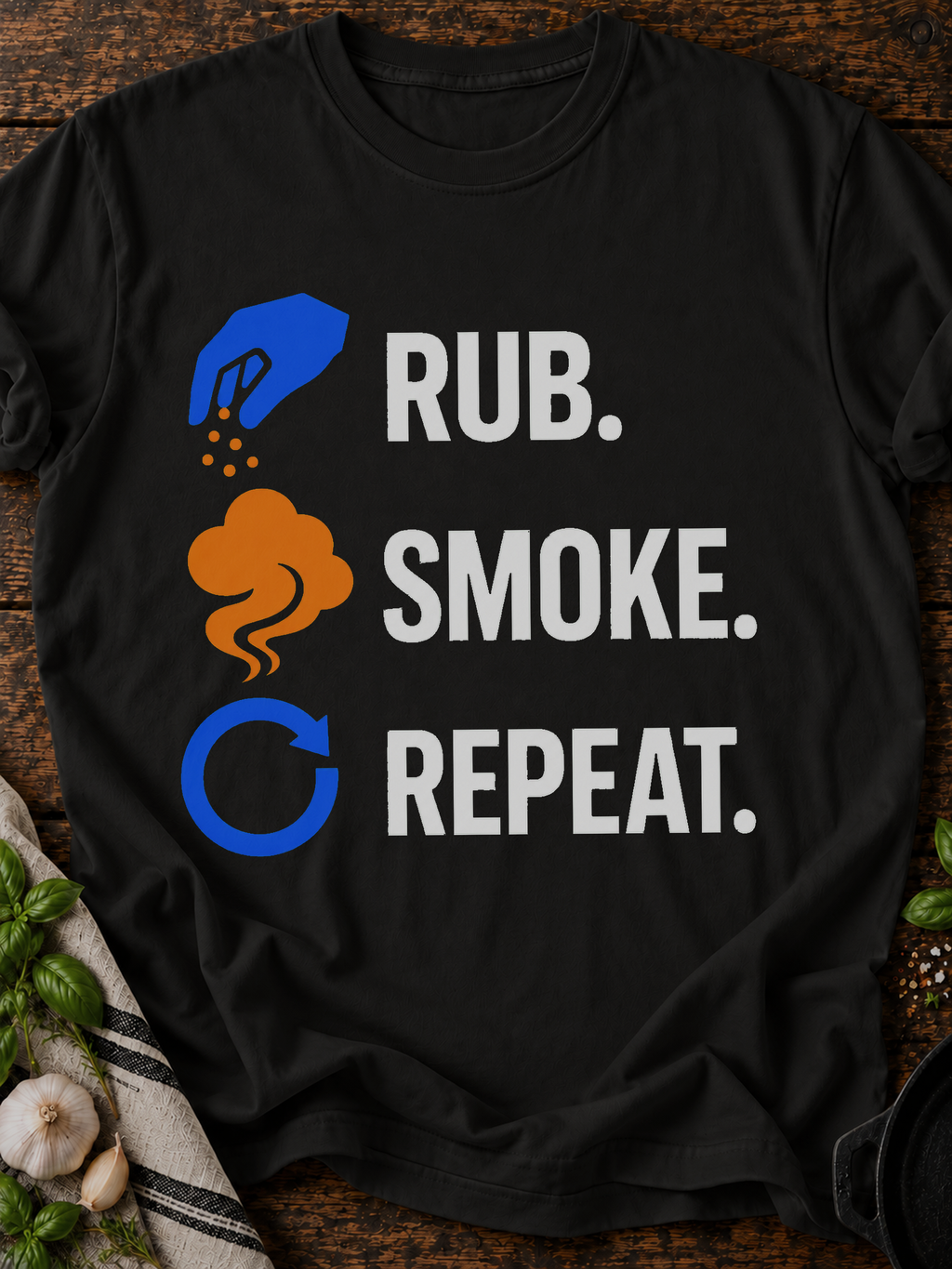 Rub Smoke Repeat T-Shirt - Black