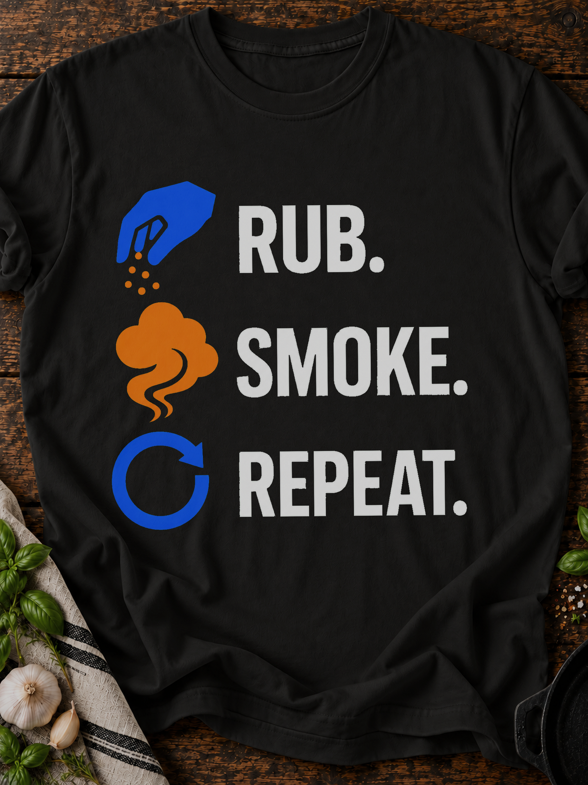 Rub Smoke Repeat T-Shirt - Black