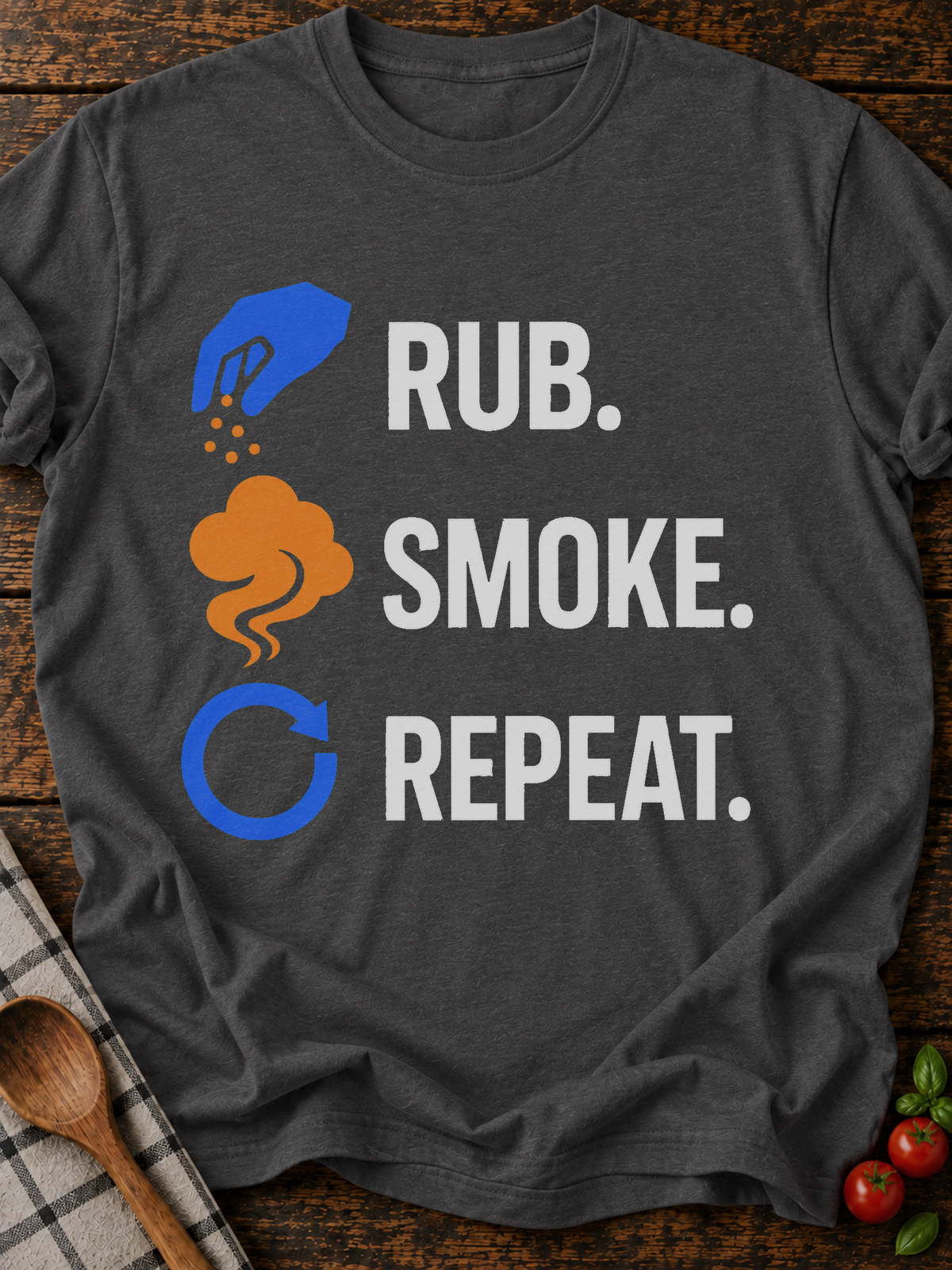 Rub Smoke Repeat T-Shirt - Dark Heather