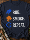 Rub Smoke Repeat T-Shirt - Navy