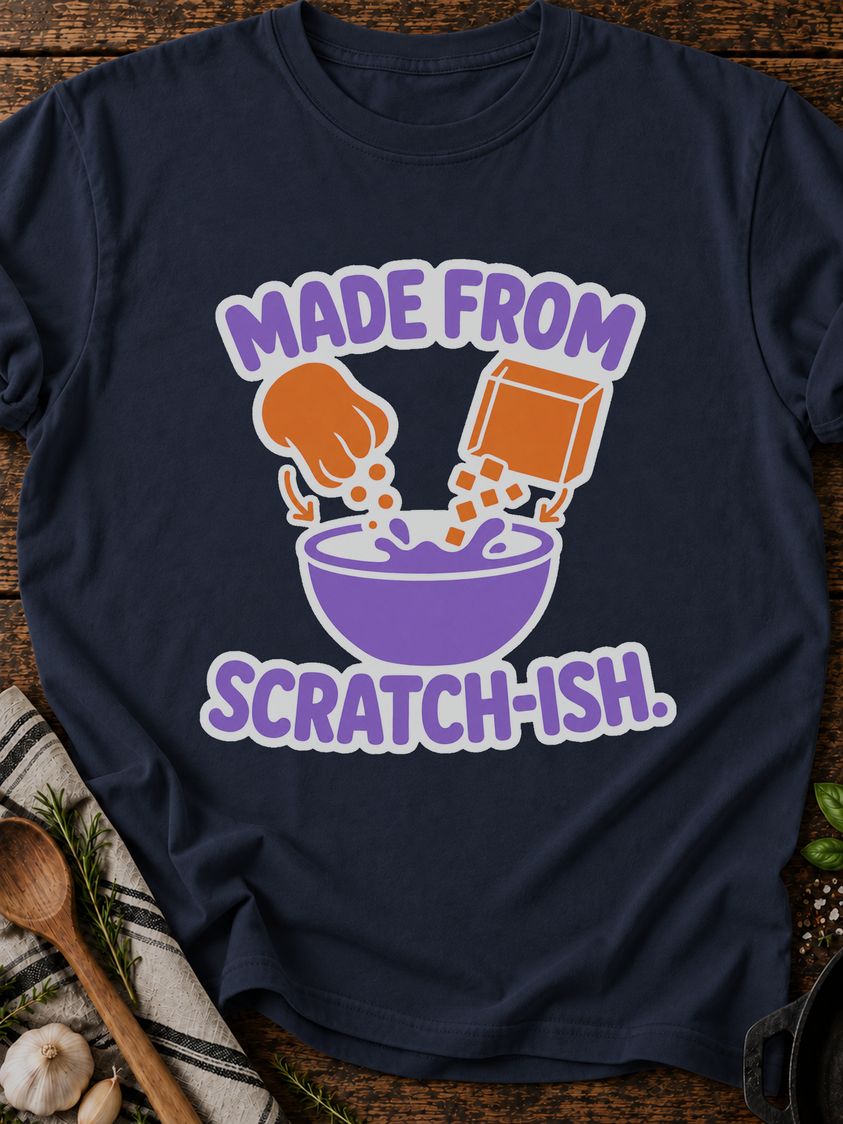 Scratch Ish T-Shirt - Navy