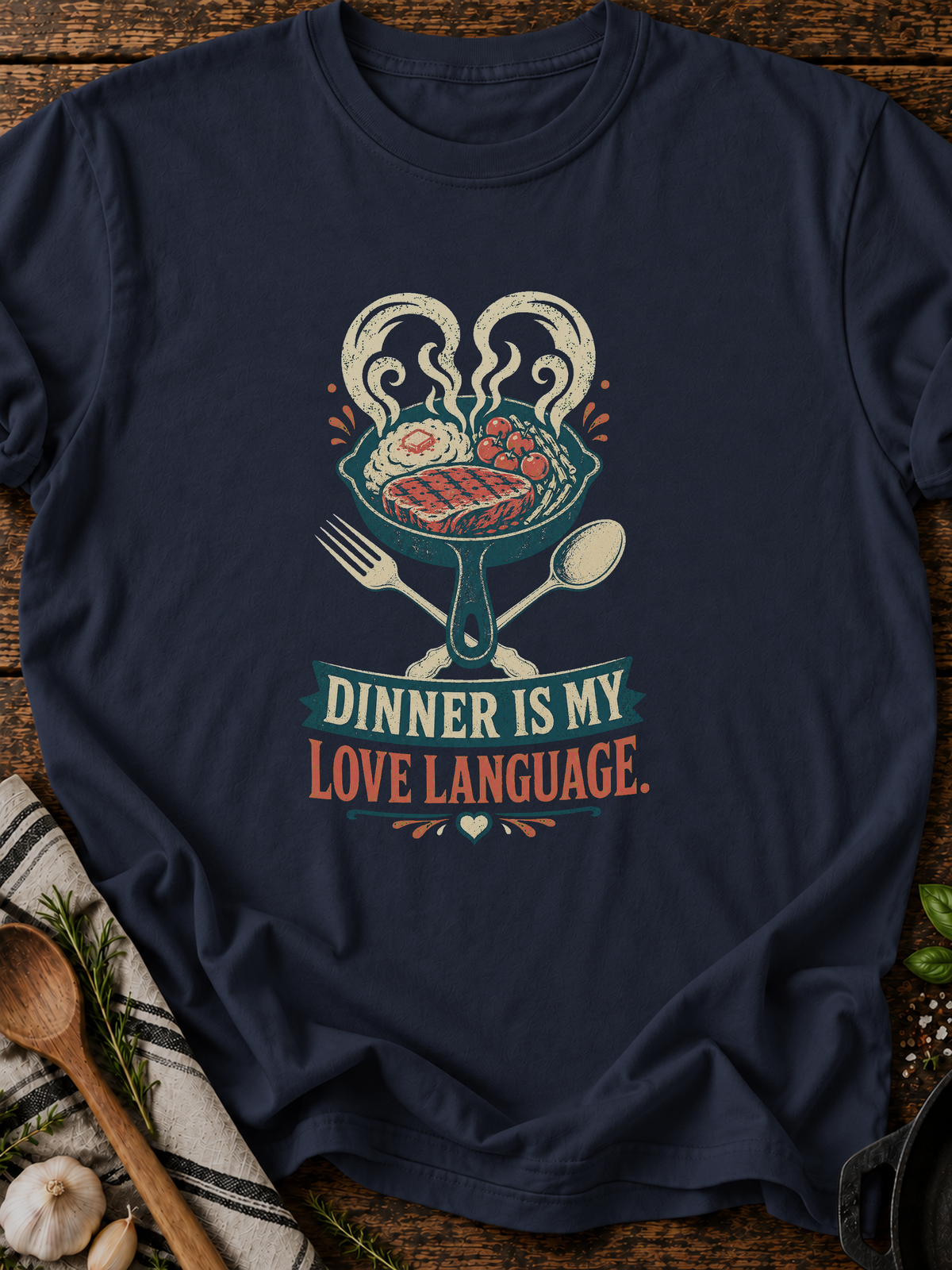 Dinner Love T-Shirt - Navy
