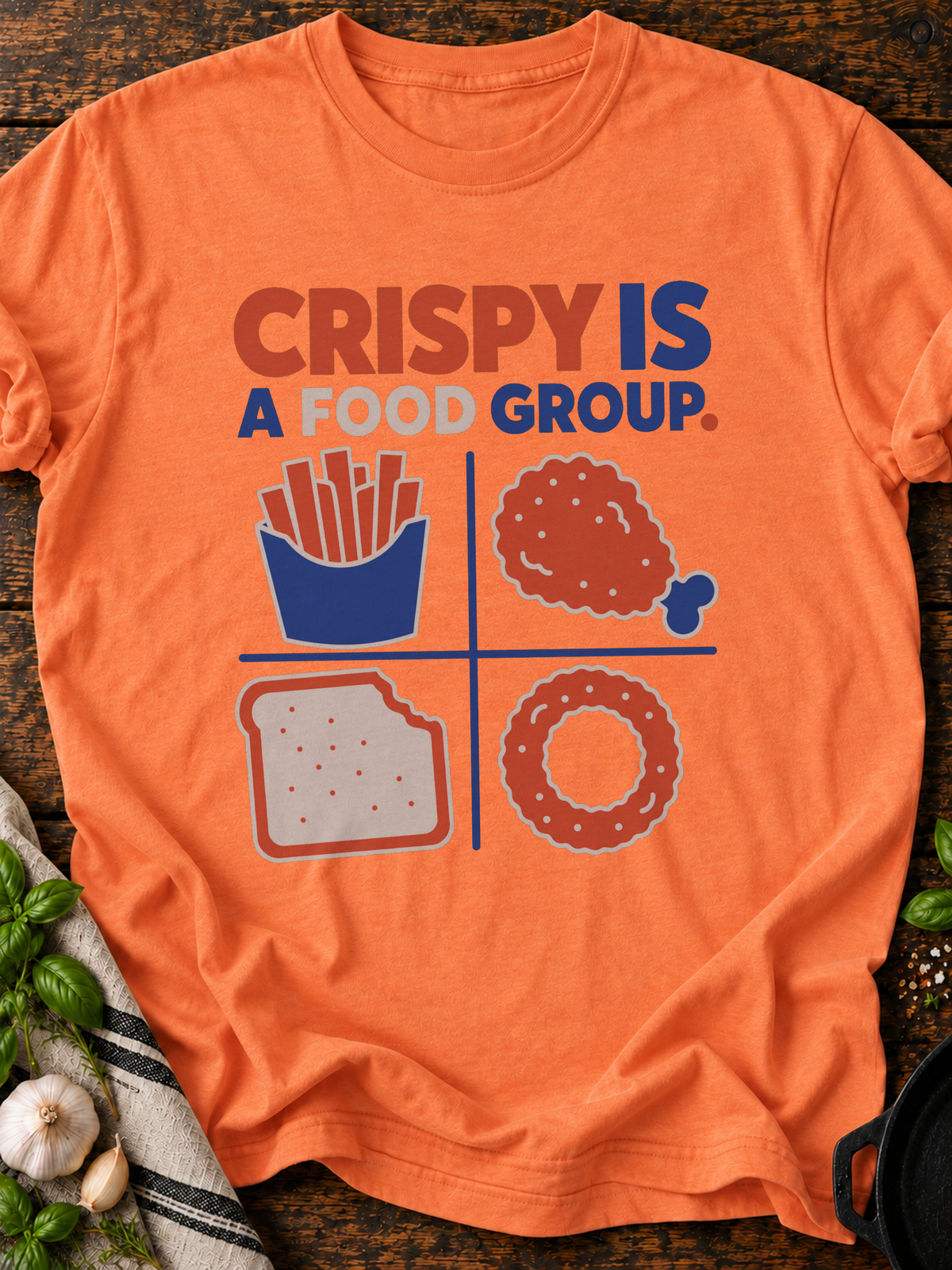 Crispy Food Group T-Shirt - Heather Orange