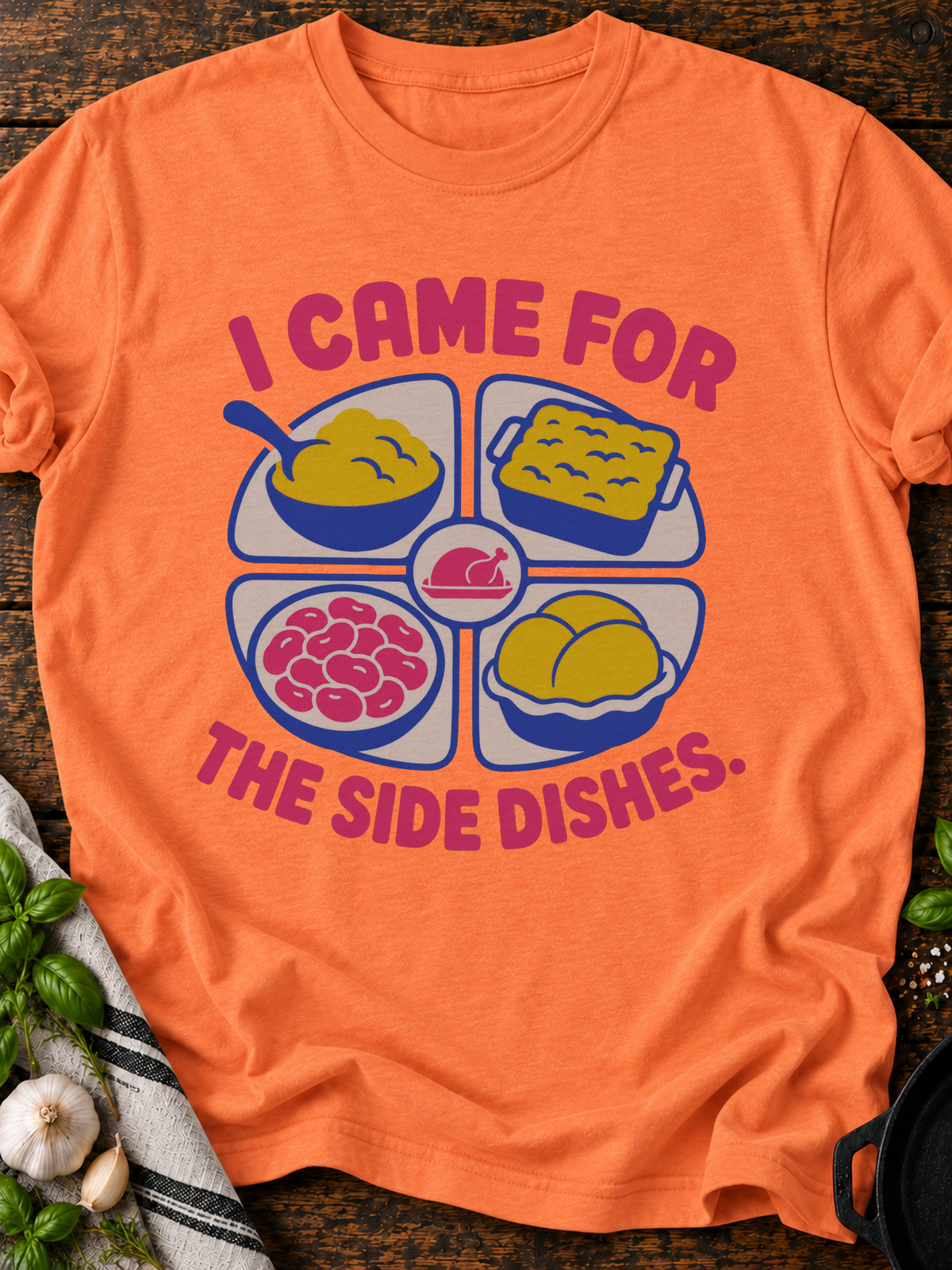 Side Dishes T-Shirt - Heather Orange