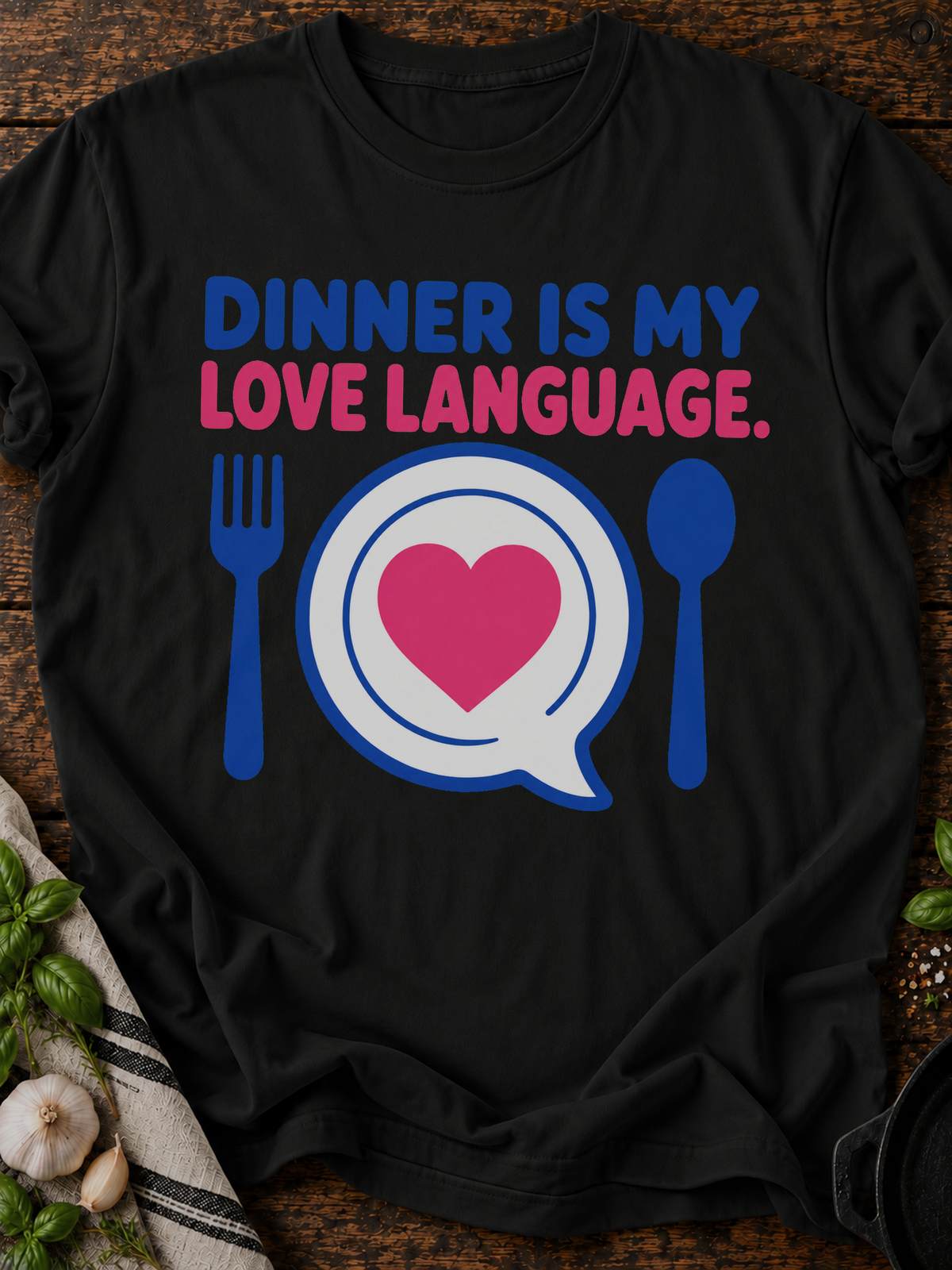 Dinner Love T-Shirt - Black