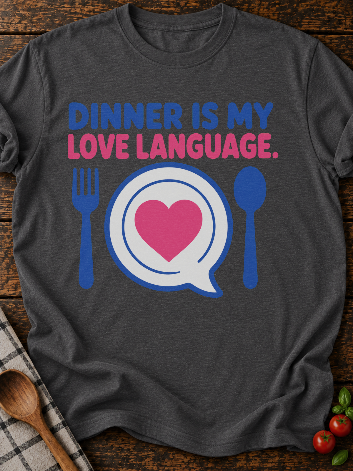 Dinner Love T-Shirt - Dark Heather