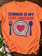 Dinner Love T-Shirt - Heather Orange