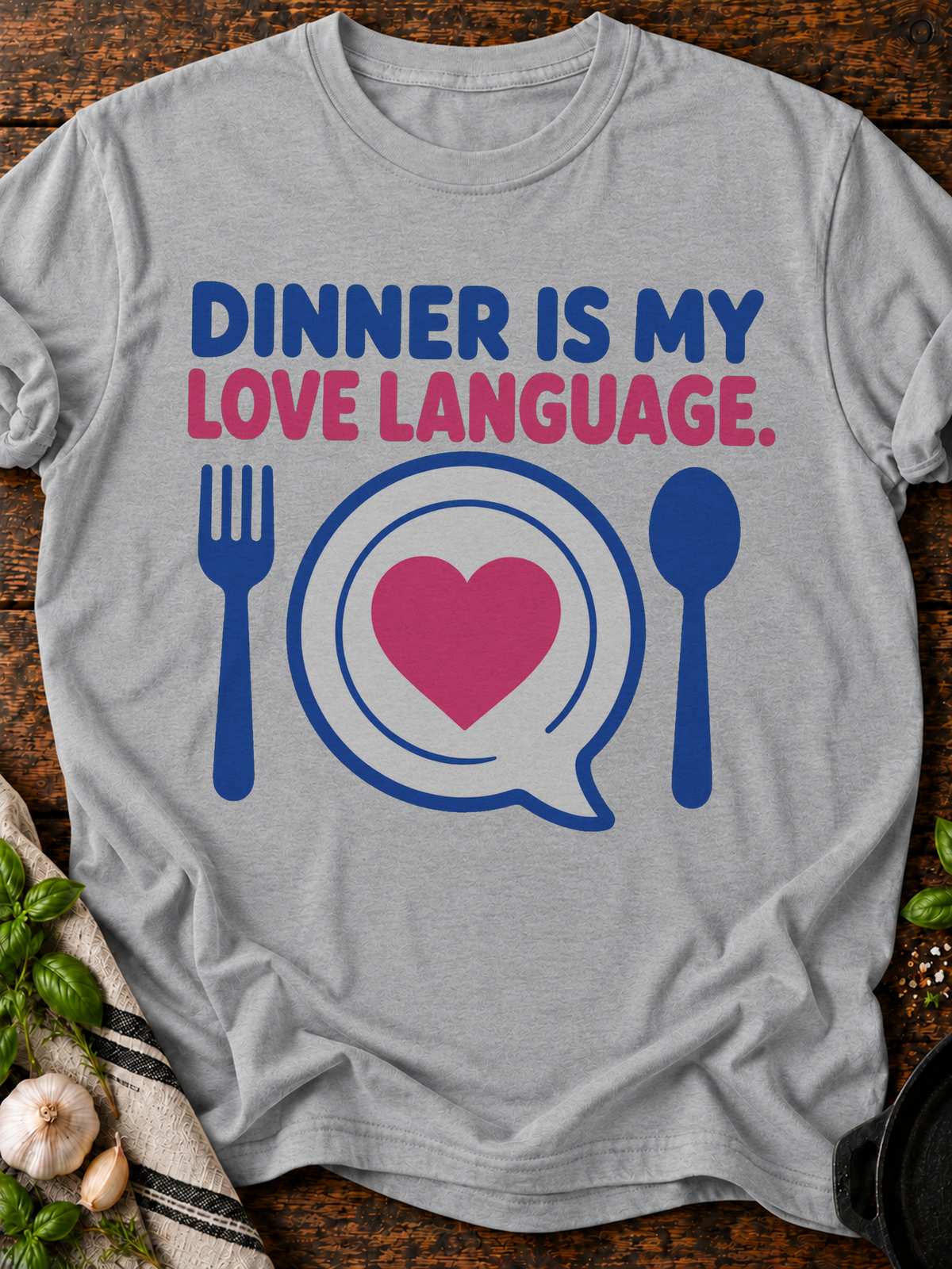 Dinner Love T-Shirt - Sport Grey