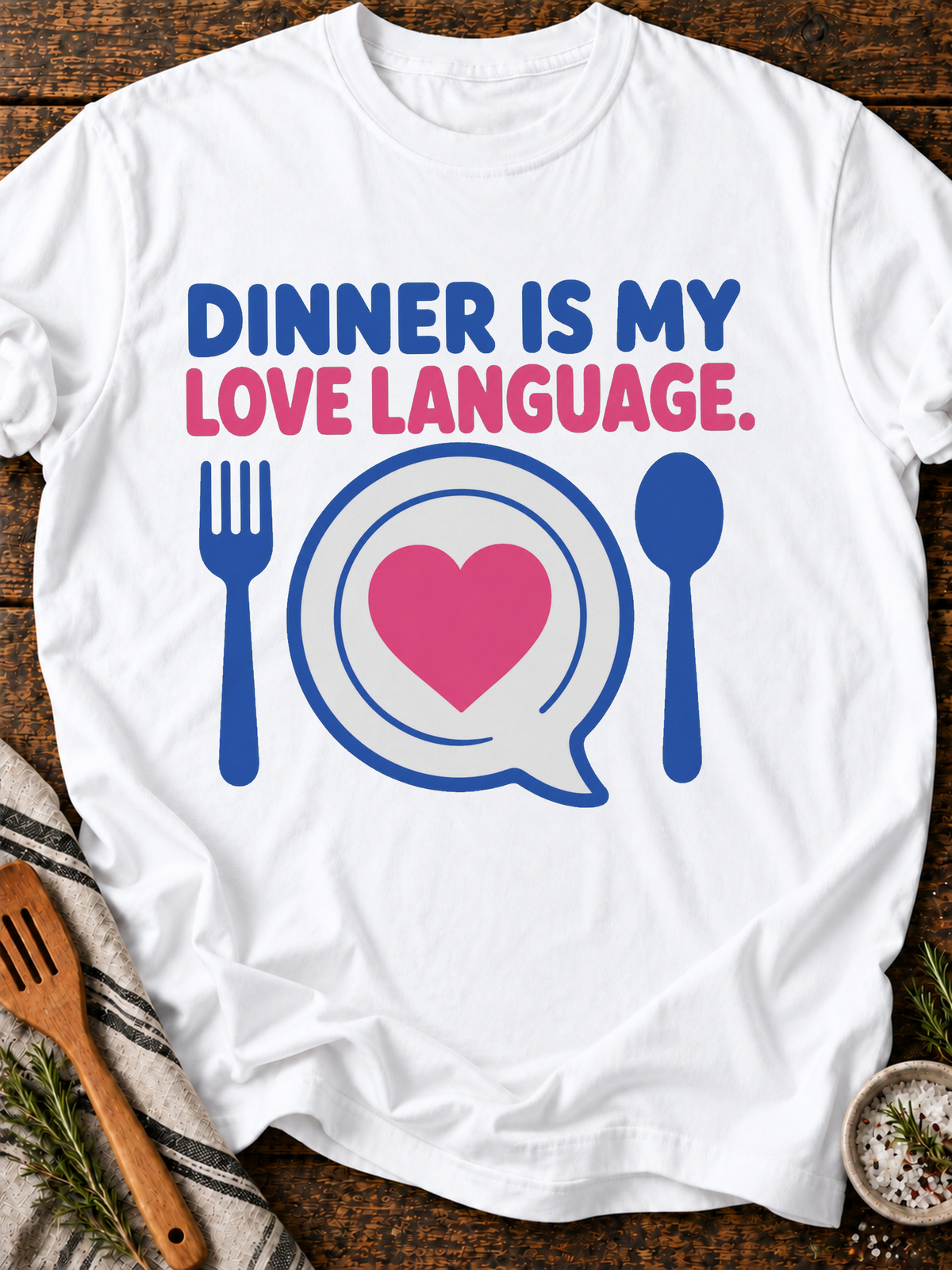 Dinner Love T-Shirt - White
