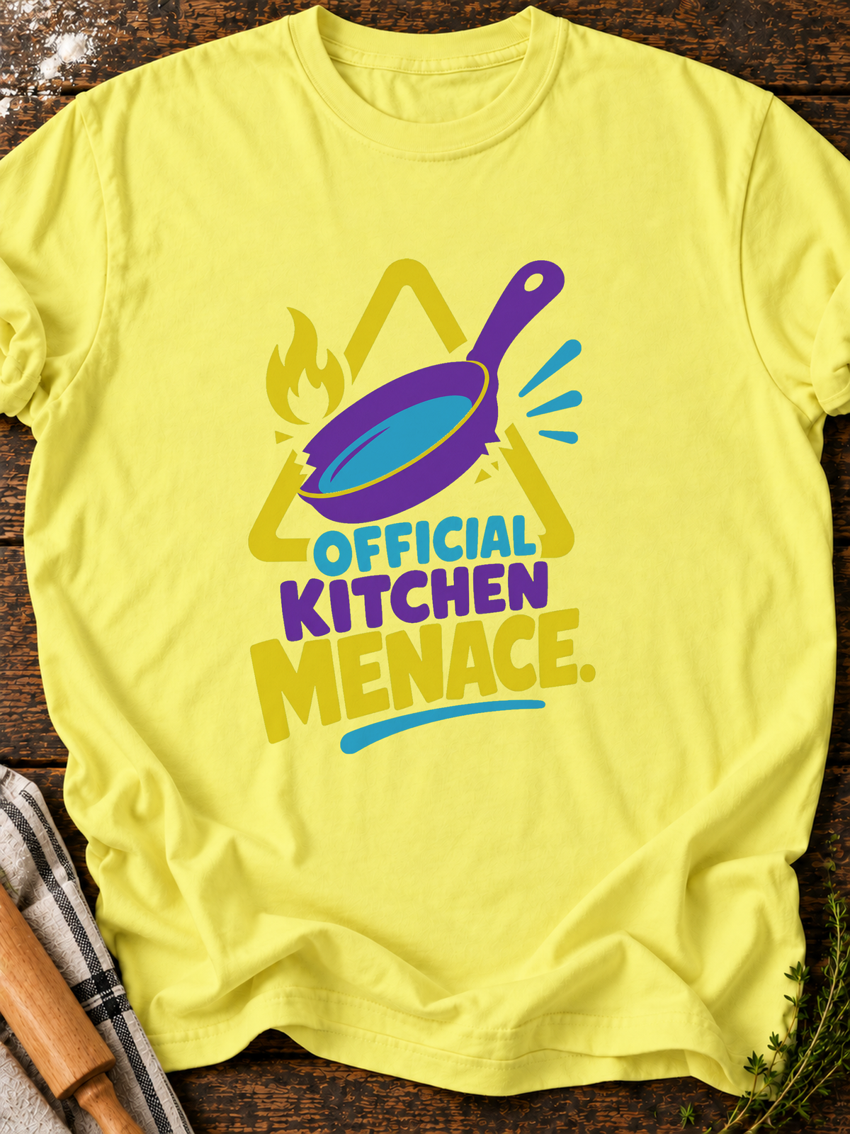 Kitchen Menace T-Shirt - Cornsilk