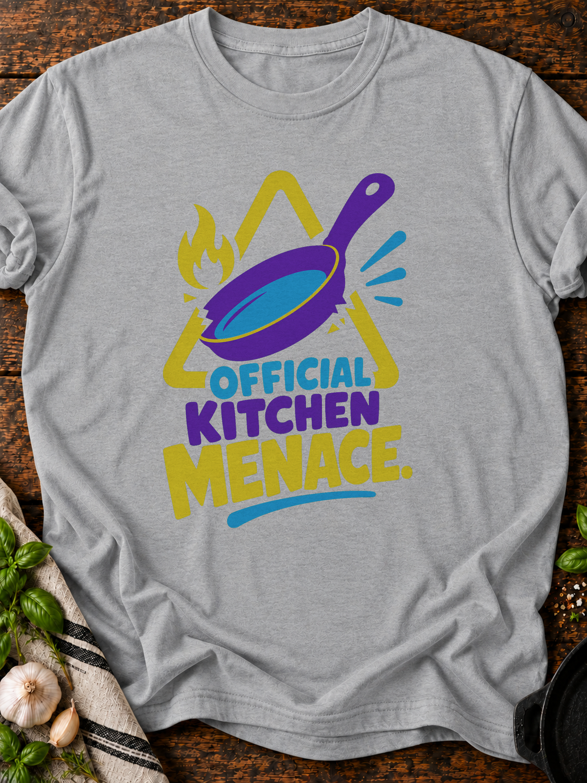 Kitchen Menace T-Shirt - Sport Grey