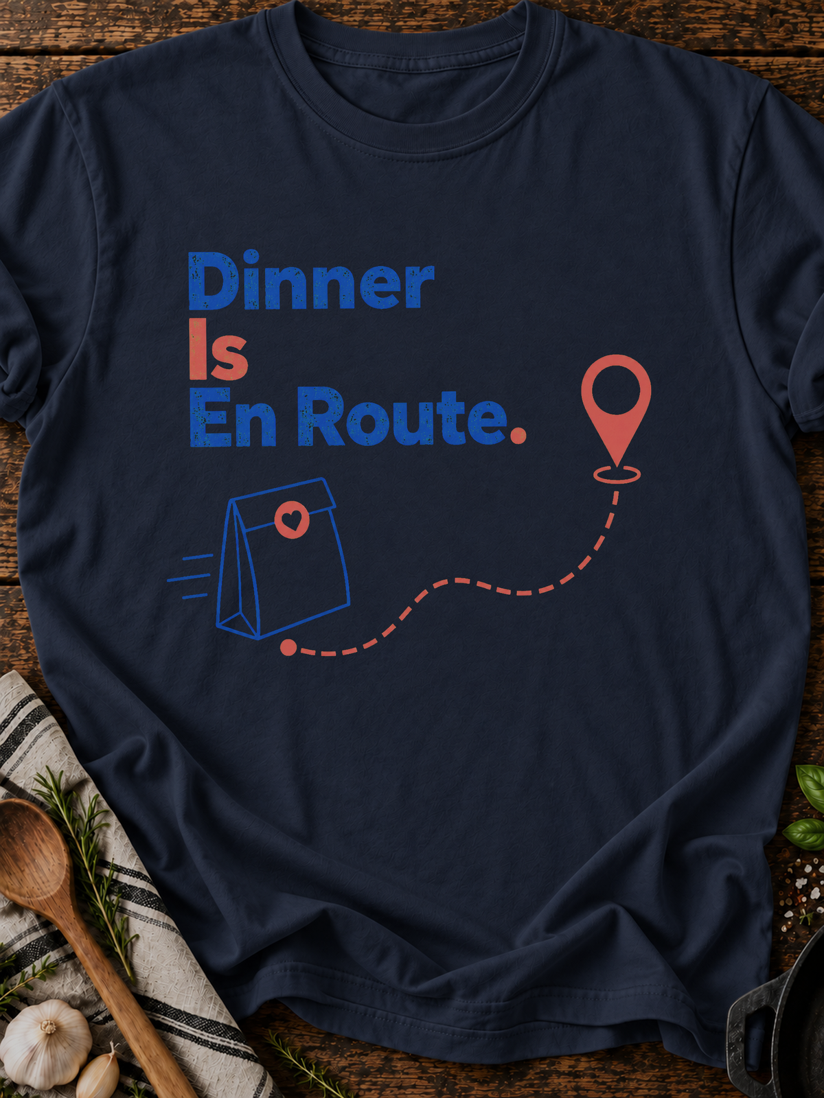 Dinner En Route T-Shirt - Navy