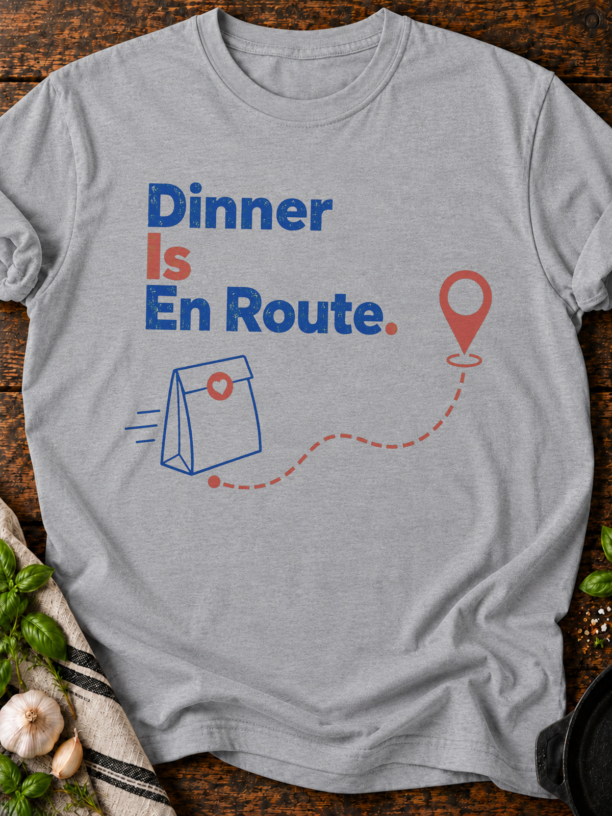Dinner En Route T-Shirt - Sport Grey