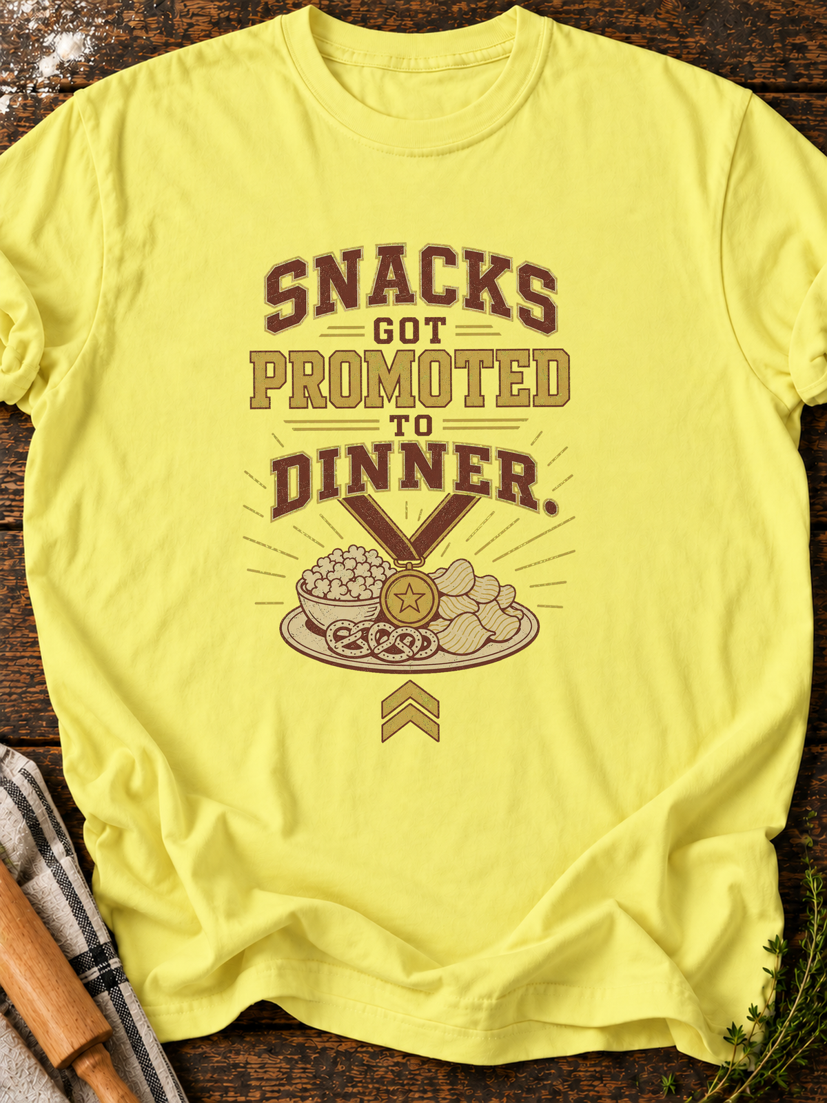 Snacks Promoted T-Shirt - Cornsilk