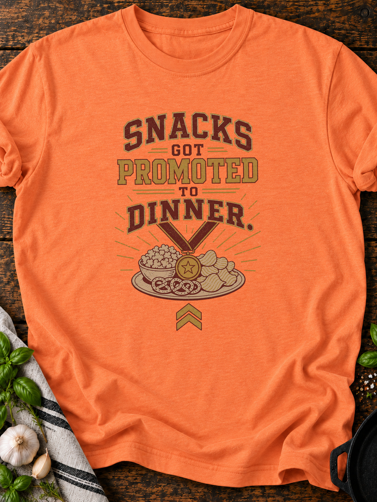 Snacks Promoted T-Shirt - Heather Orange
