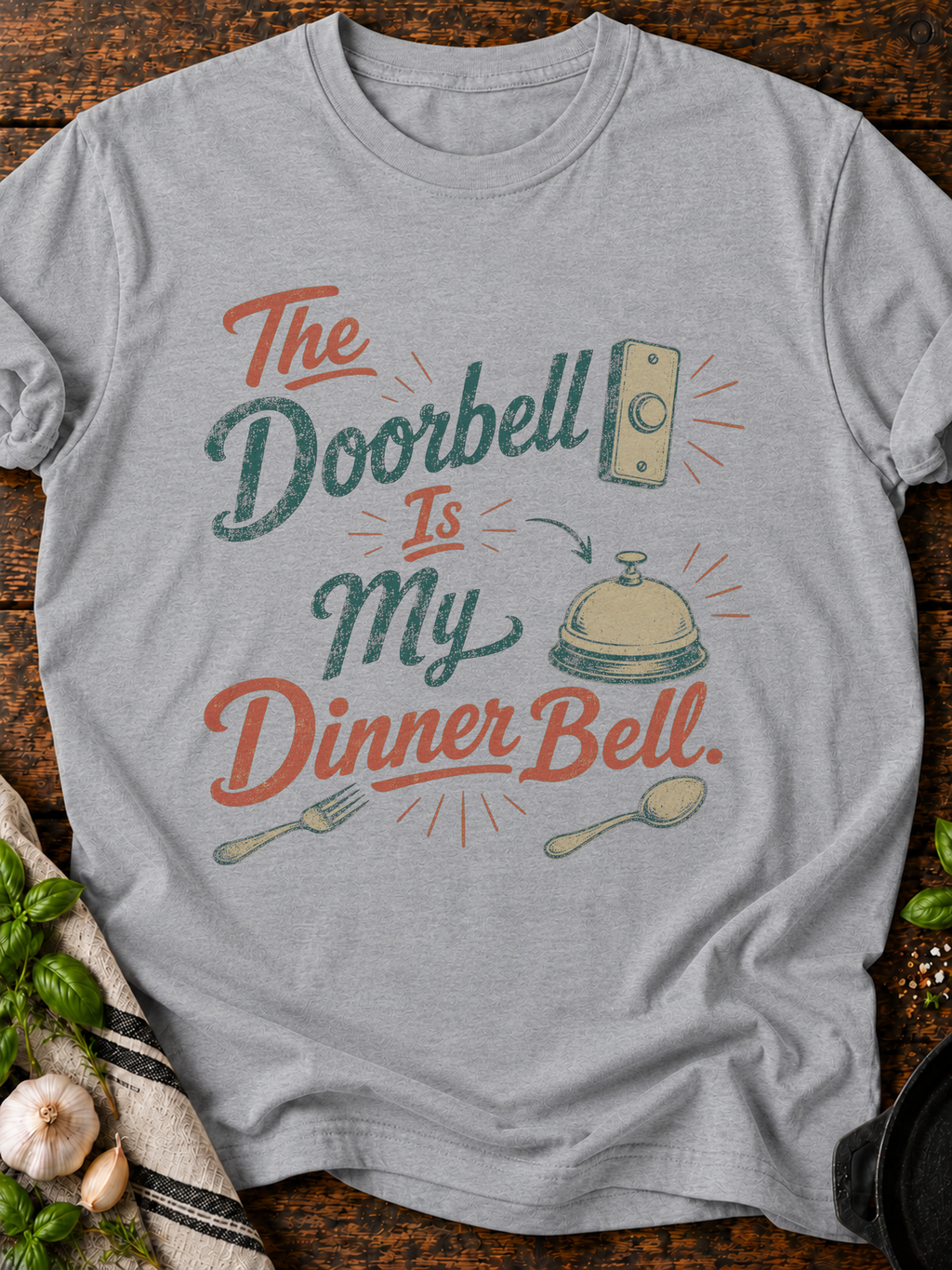 Doorbell Dinner Bell T-Shirt - Sport Grey