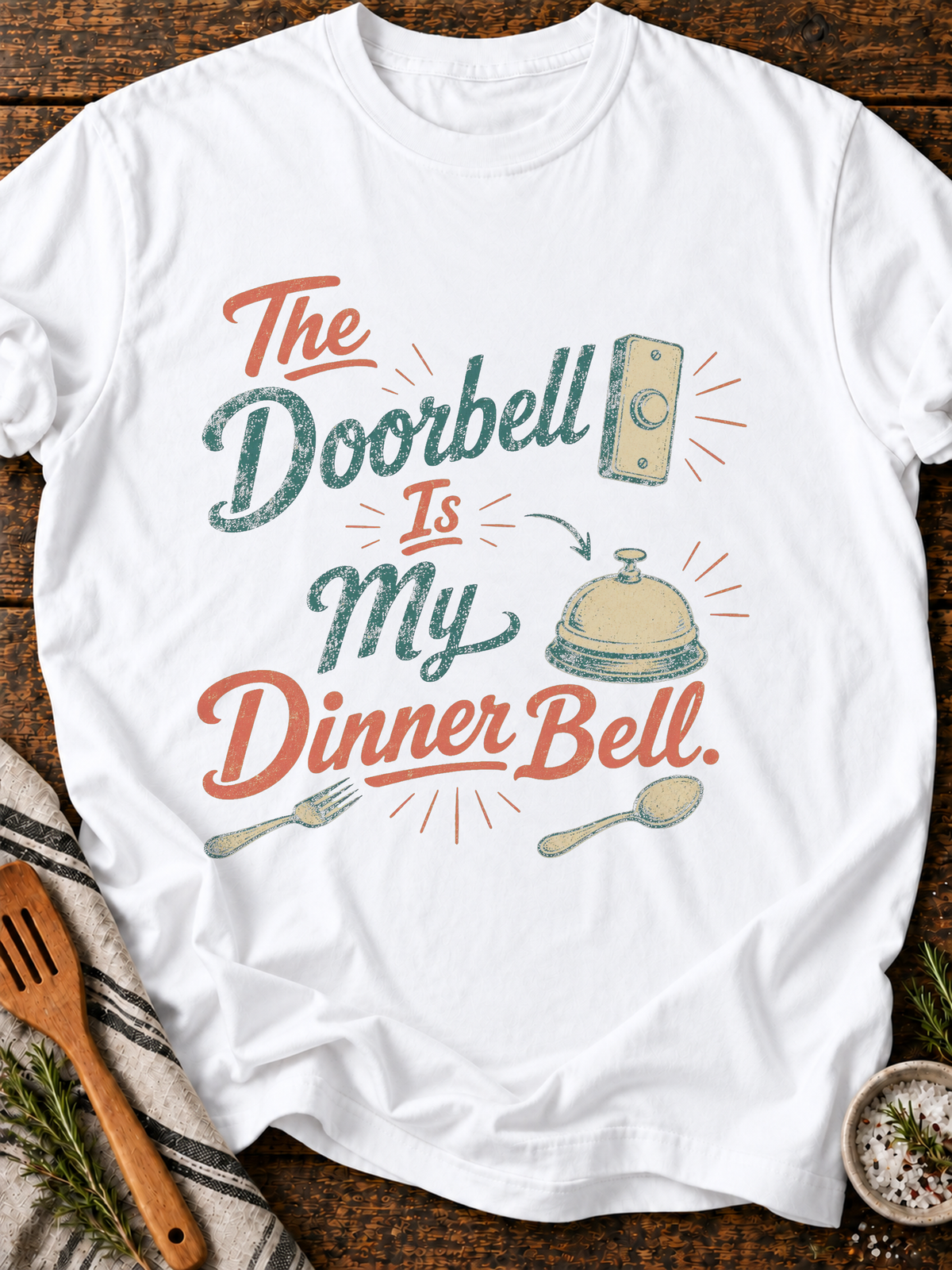 Doorbell Dinner Bell T-Shirt - White