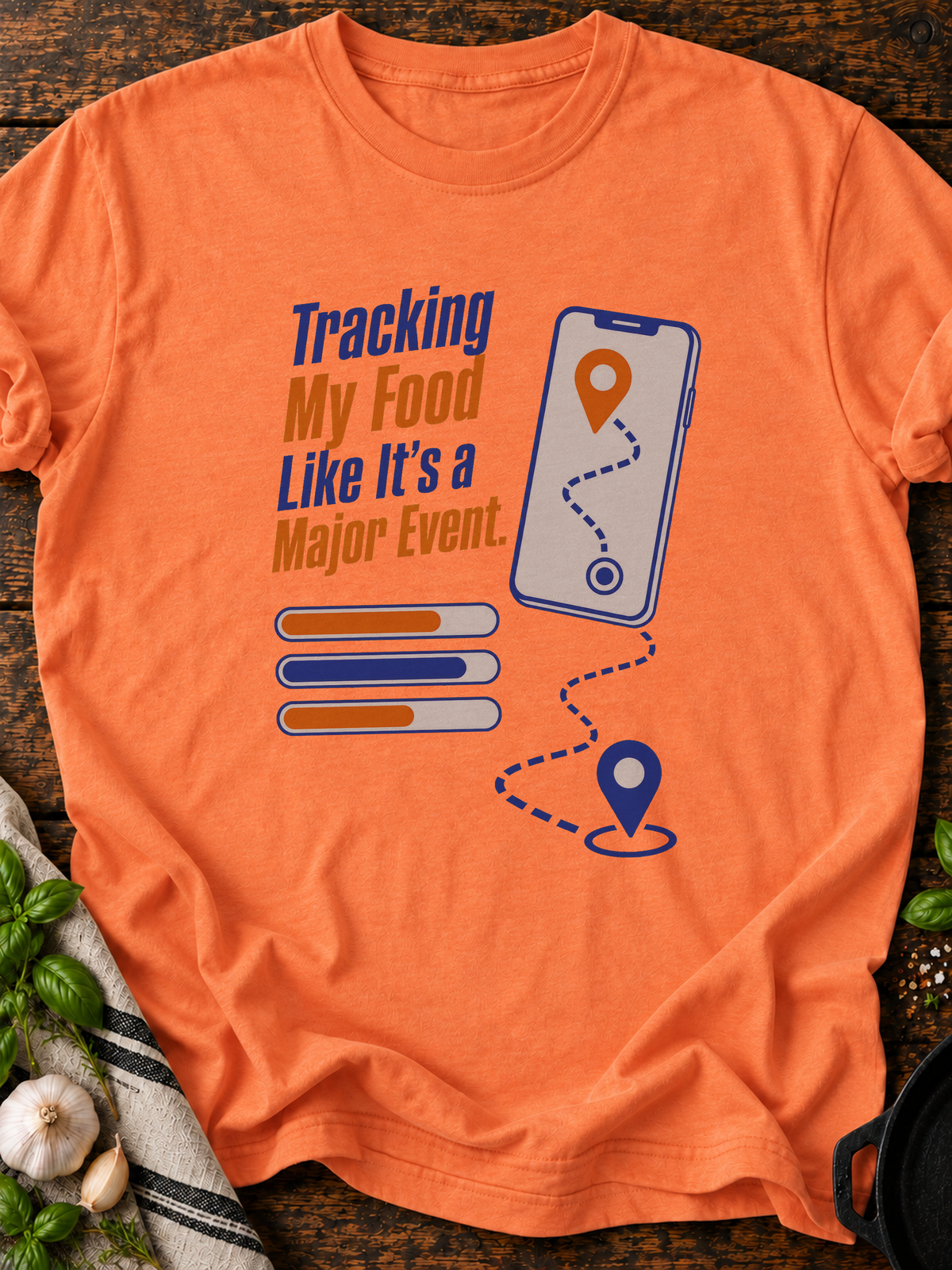 Tracking Food T-Shirt - Heather Orange