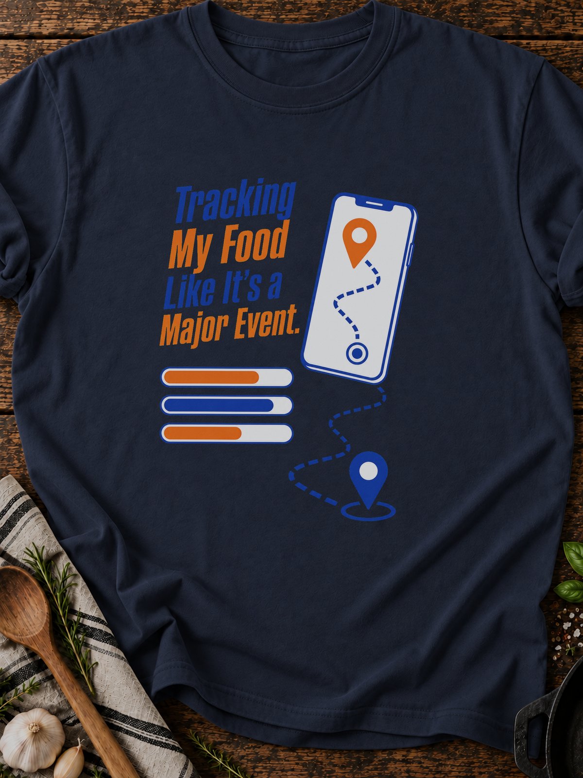 Tracking Food T-Shirt - Navy