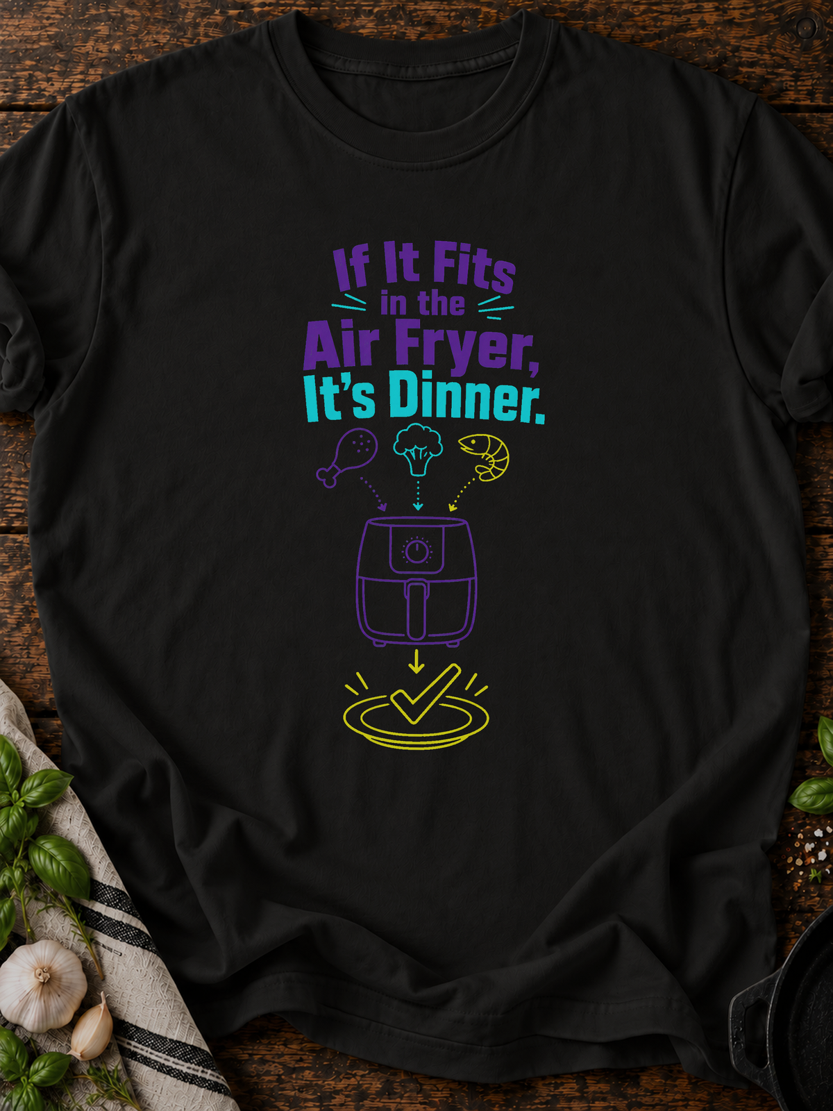 Air Fryer Dinner T-Shirt - Black