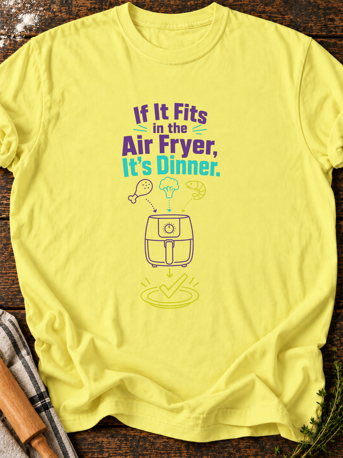 Air Fryer Dinner T-Shirt - Cornsilk