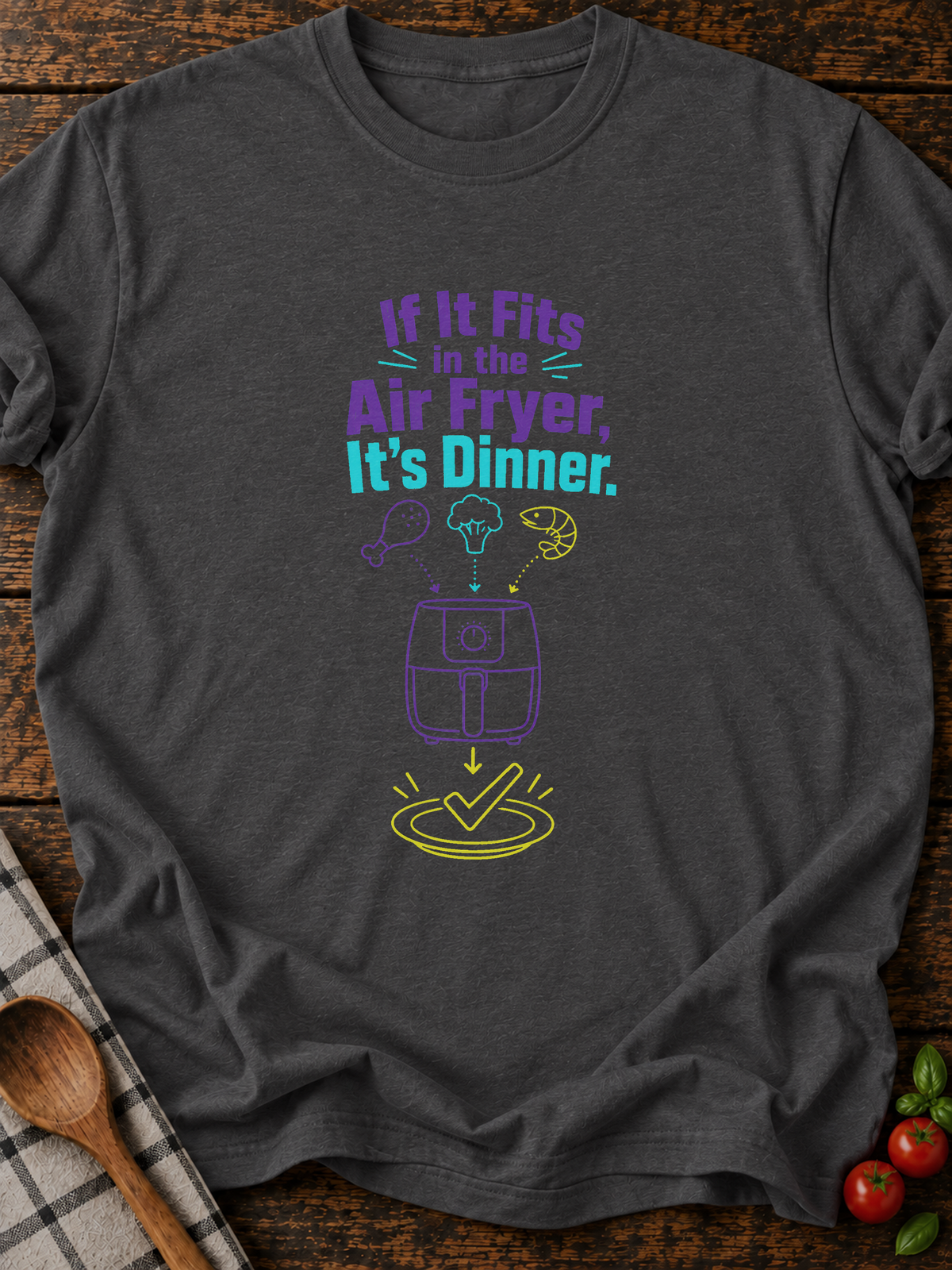 Air Fryer Dinner T-Shirt - Dark Heather