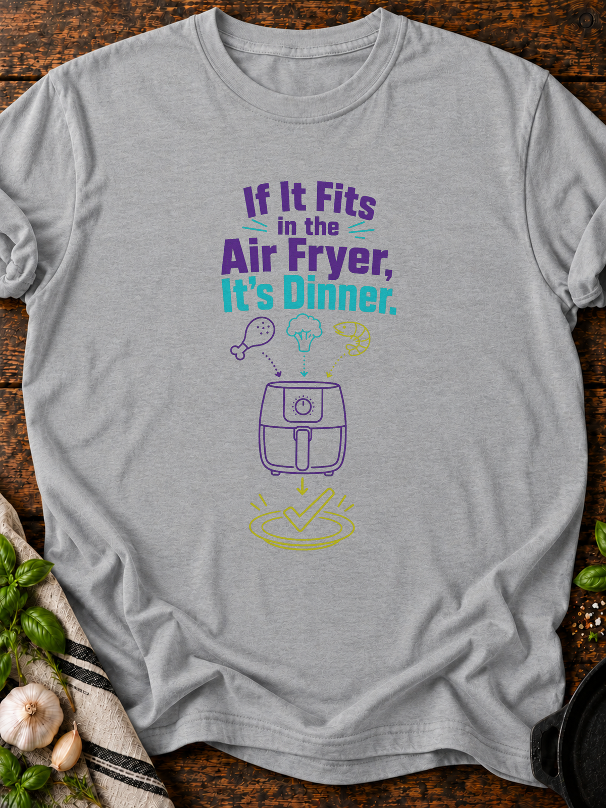 Air Fryer Dinner T-Shirt - Sport Grey